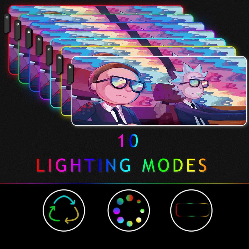 RGB Mouse Pad LED Light Gaming Mouse Pad with Rubber Base Colorful Computer Carpet Desk Mat for PC Laptop (35.4 * 15.7 Inch) (9040Rkmomo)
