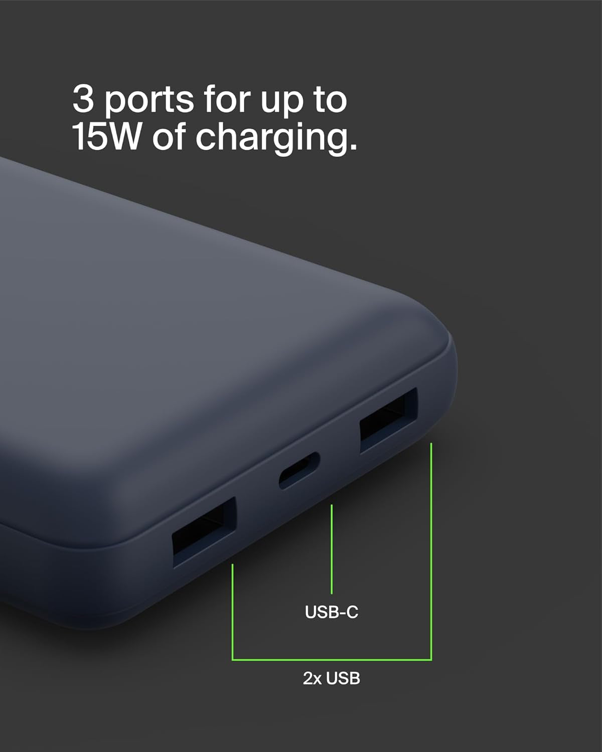 Portable Charger, USB-C Power Bank 20,000Mah W/ 2 USB-A Ports, 15W W/ USB-A to USB-C Cable for Iphone 16, 15, Plus, Pro, Pro Max, Samsung Galaxy S25, S24, Pixel 9, Ipad, & More - Blue