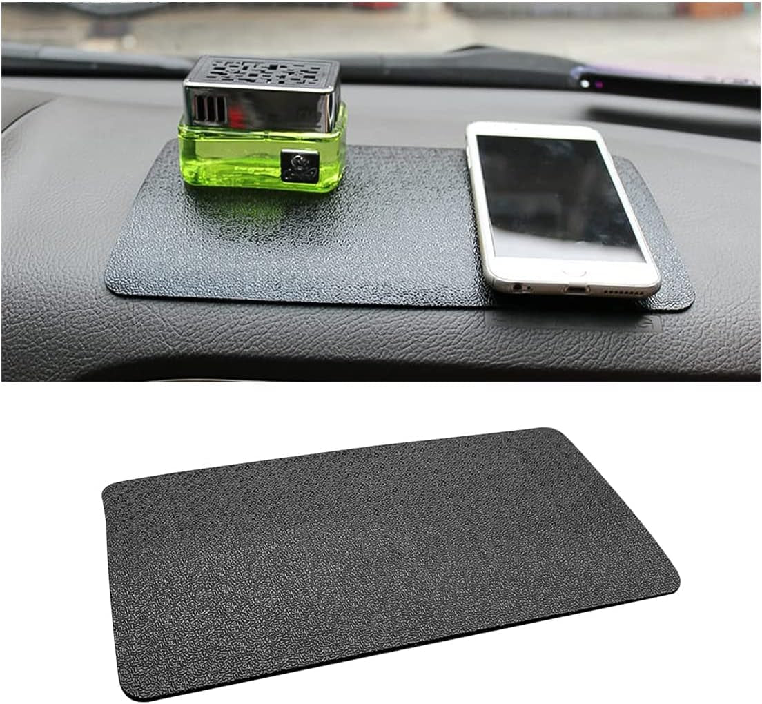 Car Dashboard Anti-Slip Rubber Pad, 10.6 X 5.9 Universal Non-Slip Car Magic Dashboard Sticky Adhesive Mat for Phones Sunglasses Keys Electronic Devices and More Use (Black/Car Texture)