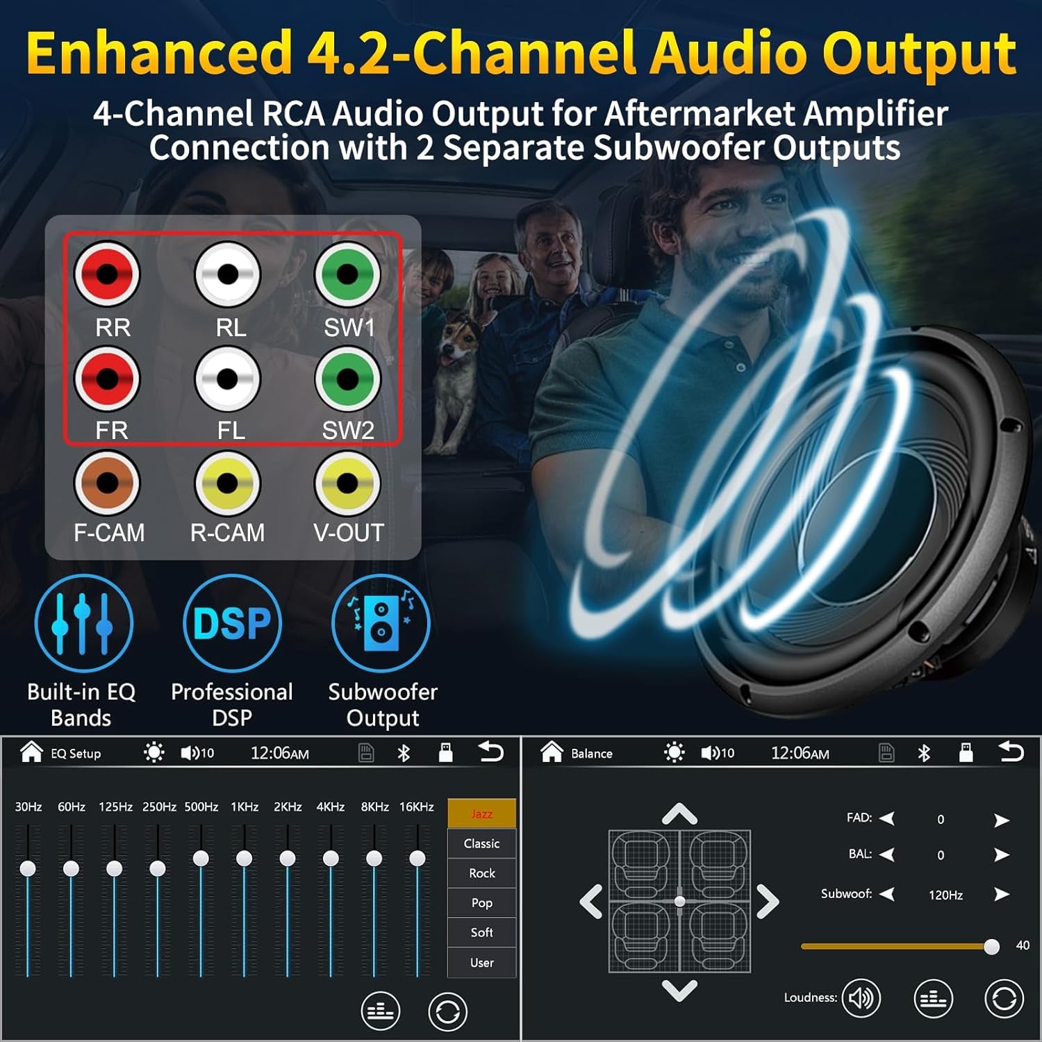 [QLED Screen Upgrade] Double Din Car Stereo with Wireless Apple Carplay and Android Auto, Bluetooth, 4.2-Channel Audio Output, Mirrorlink, 7" HD QLED Touchscreen, Backup Camera, AM/FM Car Radio