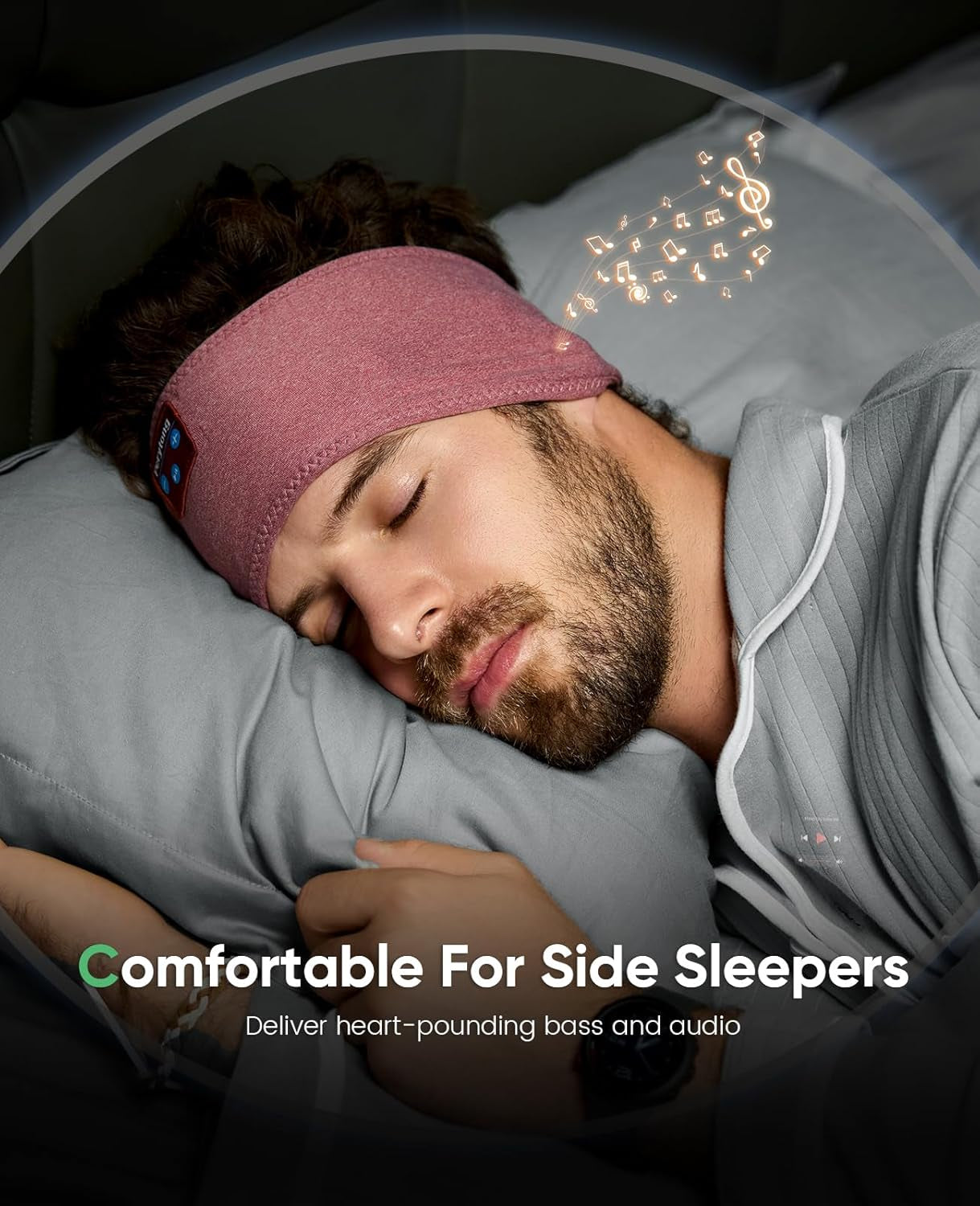 Sleep Headphones Bluetooth 5.2 Headband, Sports Wireless Earphones Music Sleeping Eye Mask Earbuds with HD Stereo Speaker for Mom Dad Women Men Teen Running Cool Gadgets Unique Gifts