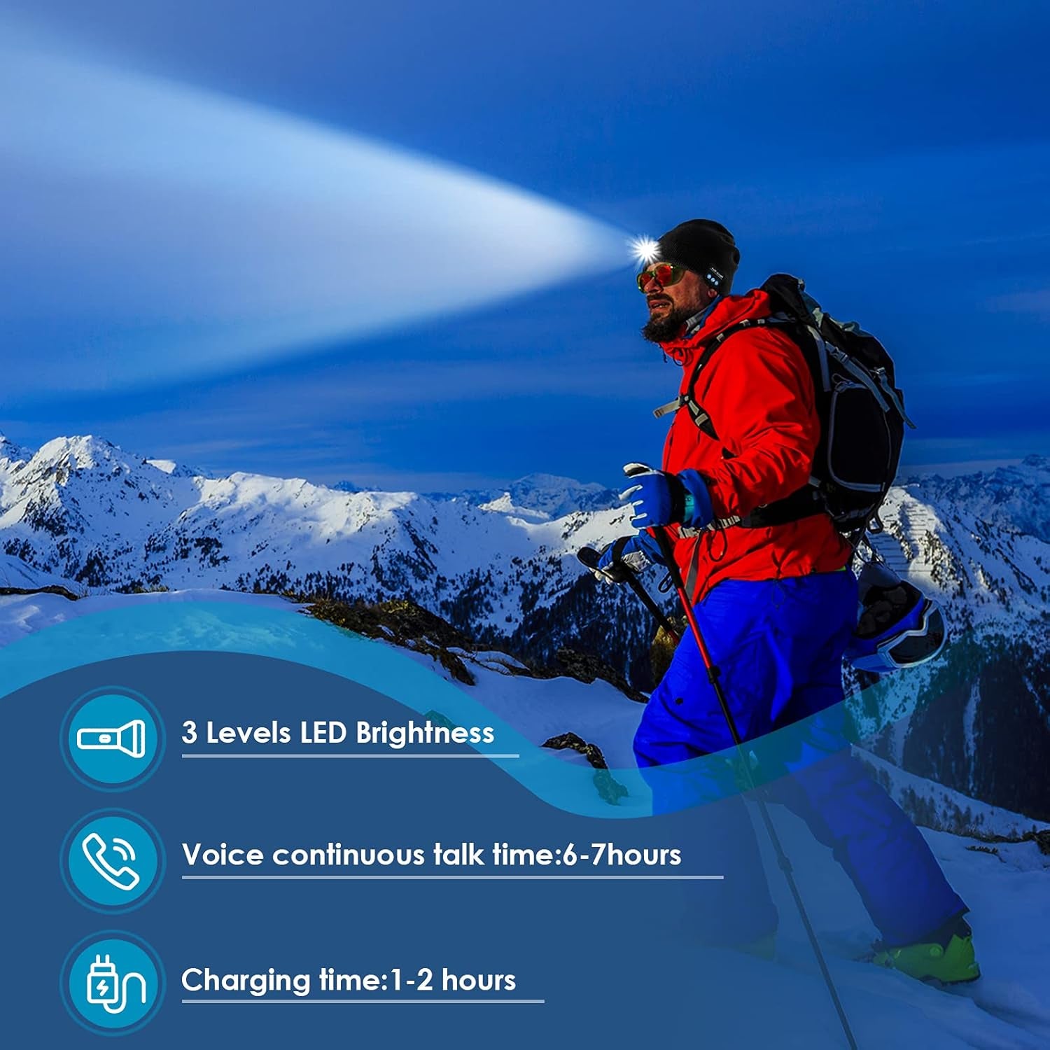 Gifts for Men, Bluetooth Beanie Hat Mens Gifts, Birthday Gifts for Men Him, Camping Hiking Accessories Cool Gadgets