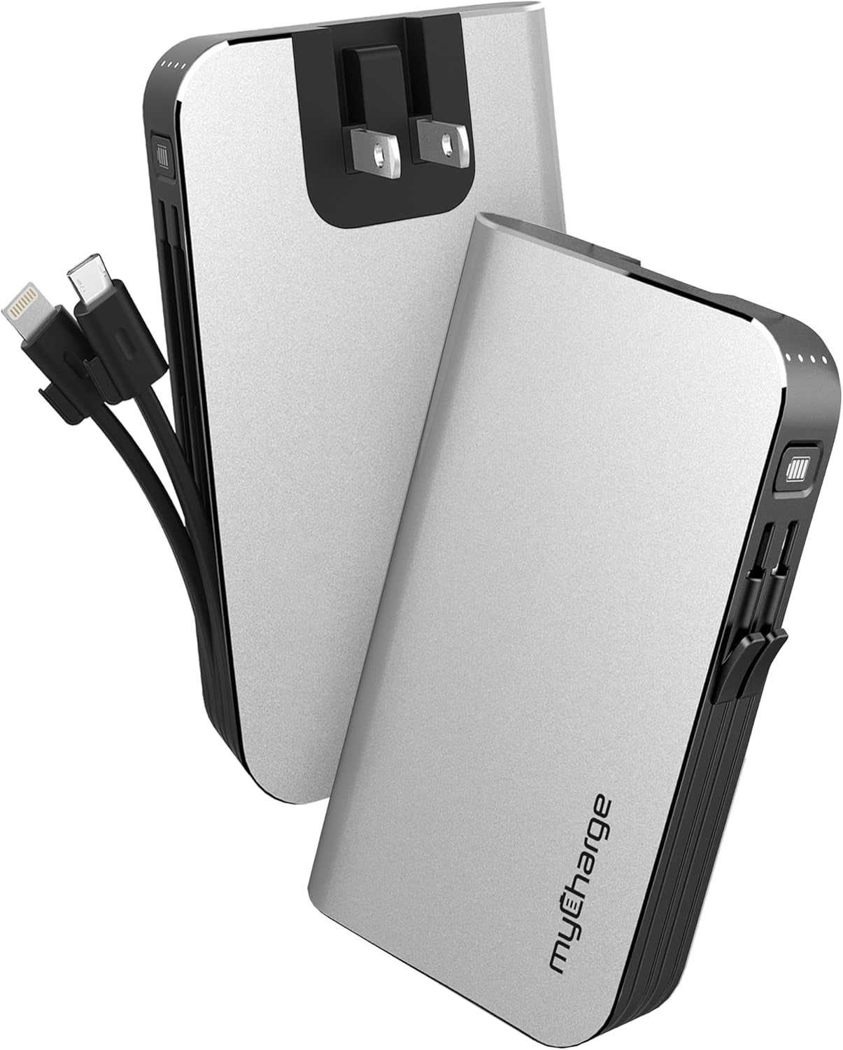 Portable Charger with Wall Plug – 10050Mah Fast Charging – Power Bank for Iphone, Samsung, Android & More - External Battery Pack Portable Charger with Built-In Cables (Lightning + Micro USB)