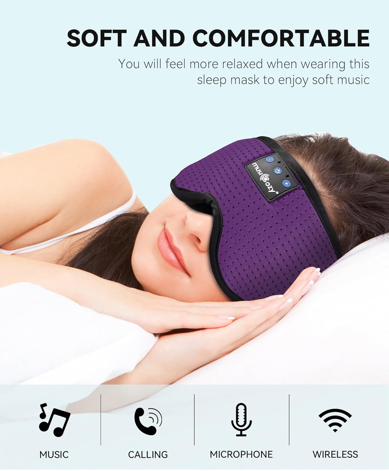 Sleep Headphones Bluetooth Sleep Eye Mask for Sleeping Wireless Music Sleeping Headphones Headband Eye Mask Sleep Earbuds for Side Sleepers Men Women with Speakers Cool Tech Gadgets
