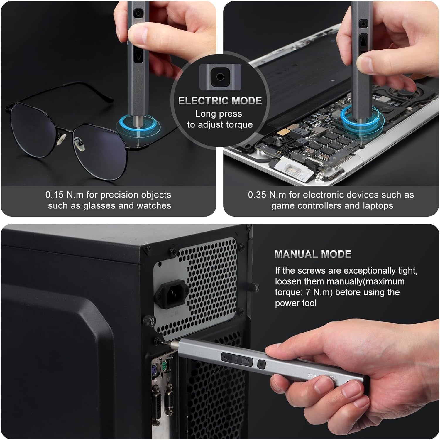 Mini Electric Screwdriver, 144-Piece Electric Precision Screwdriver Set Small Power Screwdriver Cordless Rechargeable, Electronic Repair Tool Kit for PC, Computer, Laptop, Phone, RC Drone