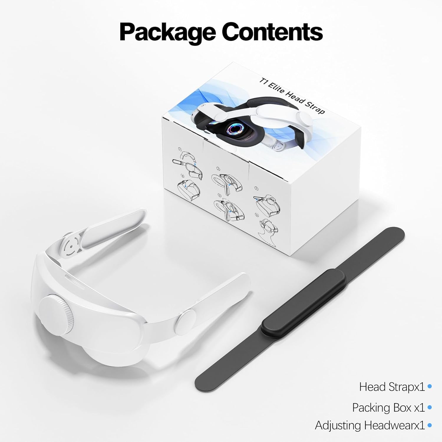 Head Strap Compatible with Oculus Quest 2,Meta Quest 2 Accessories Adjustable Elite Strap Replacement for Enhanced Comfort Support and Gaming Immersion in VR (Without Battery)