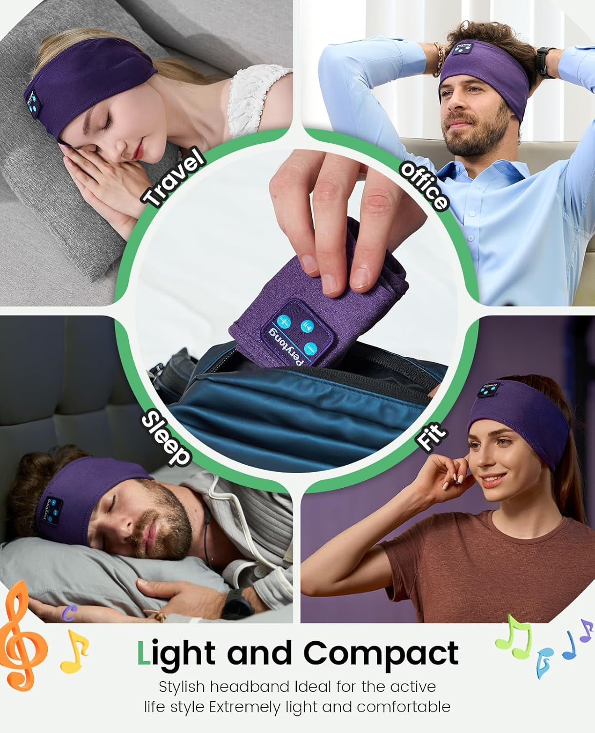 Sleep Headphones Sleeping Bluetooth Headband, Soft Headphone Band with Ultra-Thin Speakers Perfect for Side Sleepers, Running, Workout, Jogging, Yoga, Insomnia Cool Gadgets