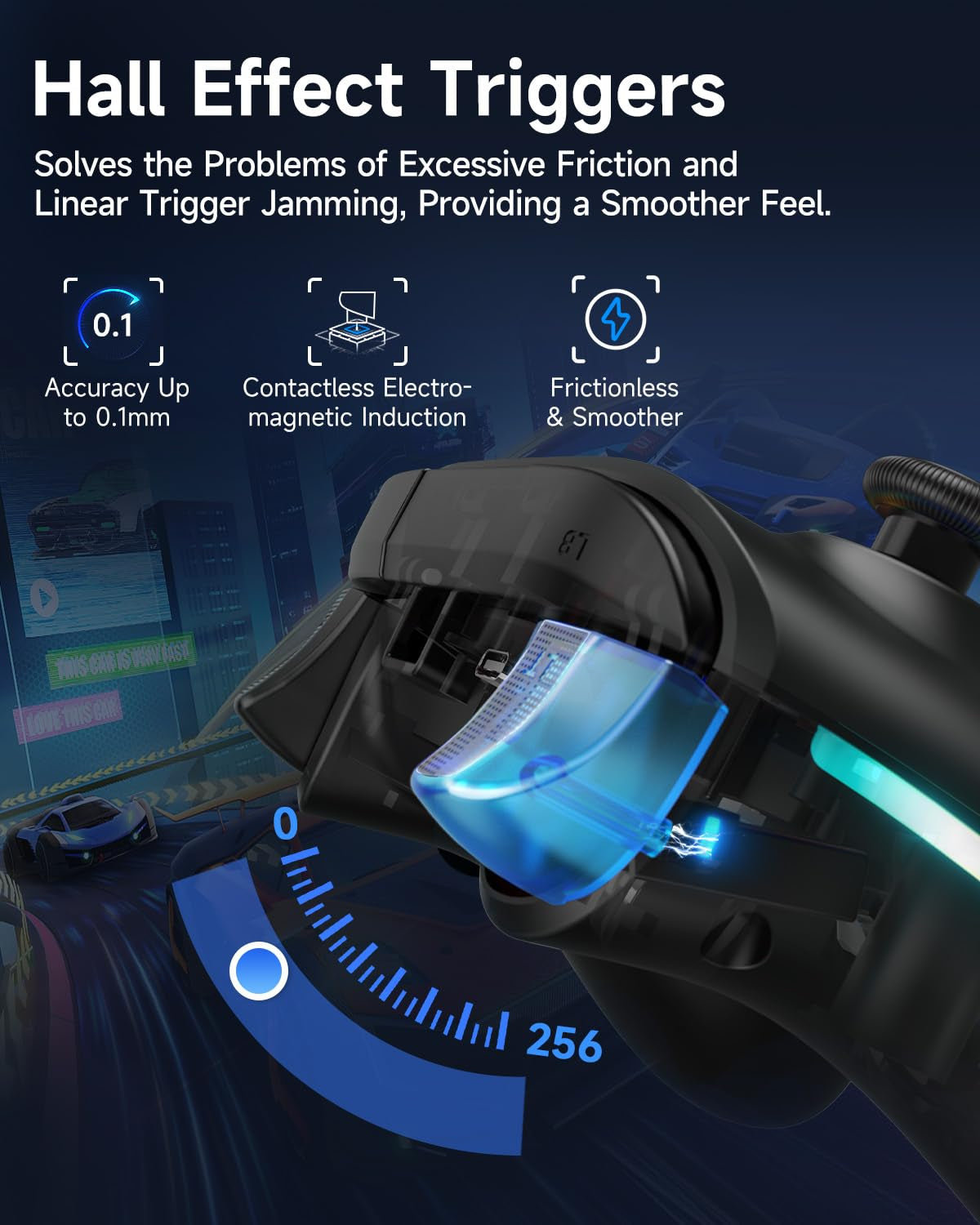 X15 PC Controller - Enhanced Wireless Bluetooth Controller with Hall Joysticks/Hall Triggers/Rgb Lighting - No Stick Drift, No Dead Zone - Work for Windows PC, Android, Steam and Switch