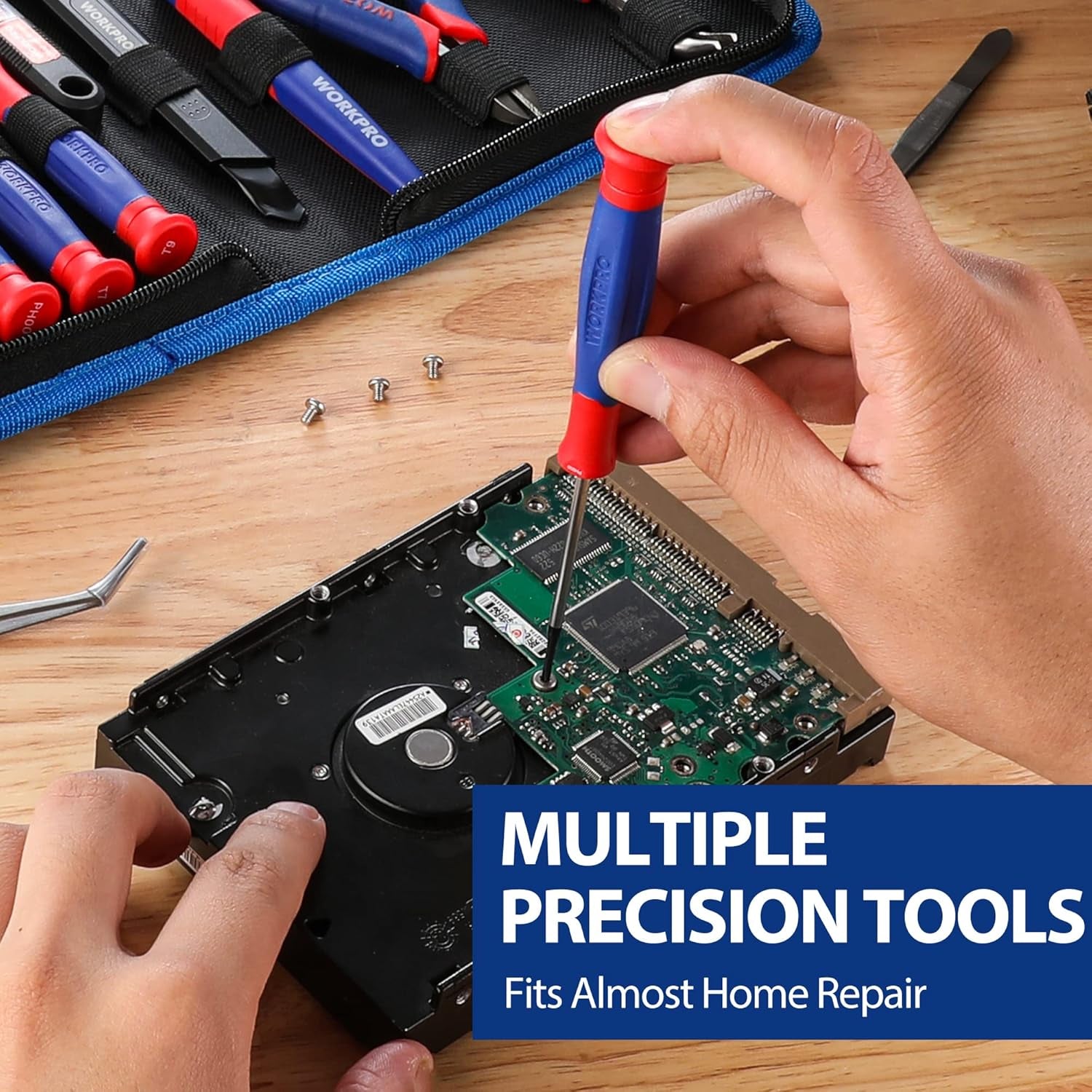 33PCS Precision Repair Tool Set Includes Pliers Set, Screwdrivers Set, Craft & Utility Knife, Tweezers, Electronic Repair Tool Kit with Pouch for Laptops, Phones, Computer & Gaming Accessories