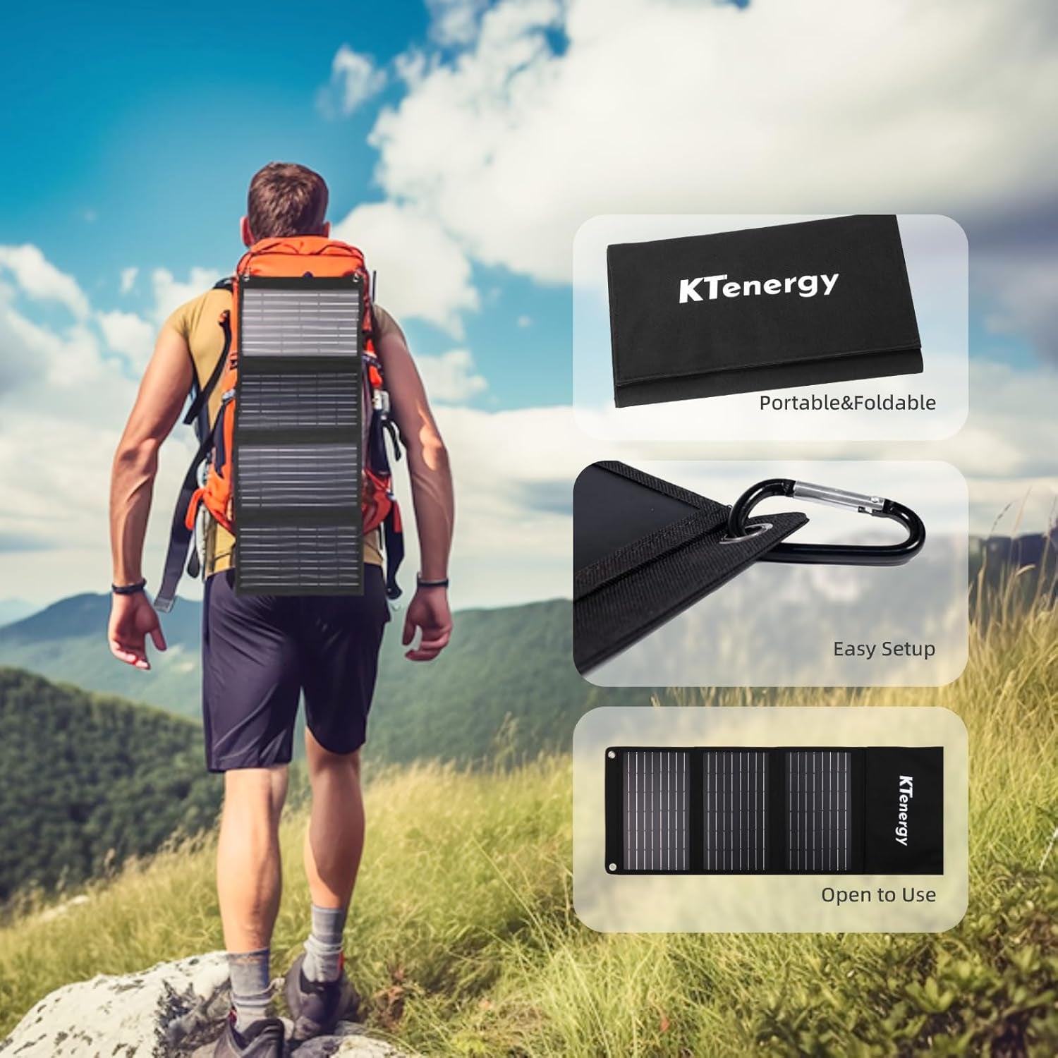 30W Solar Charger, Portable Sunpower Solar Panels for Camping Essentials & Emergency, Gift for Dad/Husband, IP65 Waterproof Fast Charging for Phone, Tablet, Power Bank, Battery Pack1