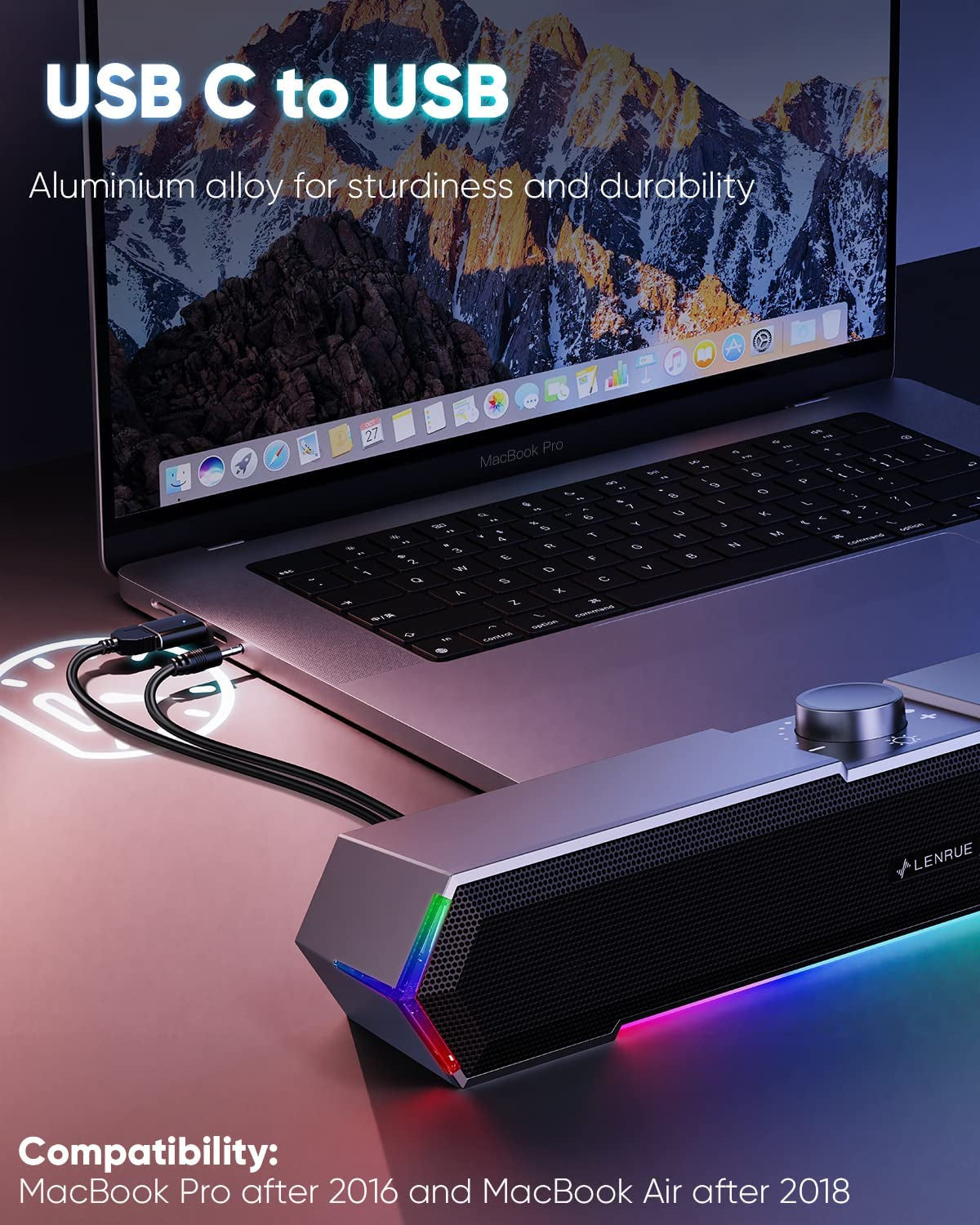 G11 Computer Speakers for Desktop, Touch Lights PC Speakers with Surge Clear Sound, USB C/USB Powered for Computer Desktop PC Laptop Monitor