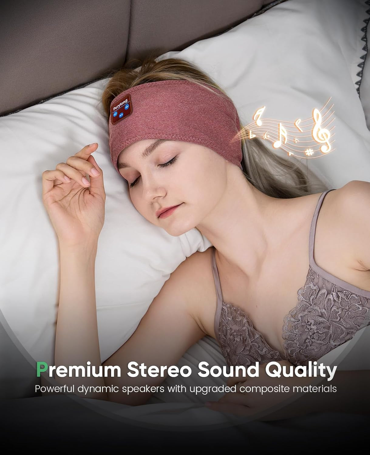 Sleep Headphones Bluetooth Headband, Headband Headphones Wireless Earphones Hi-Fi Music Sleep Headband Earbuds, Sleeping Ear Muffs Sleep Mask Headphones Gifts for Men Women Kids Teens