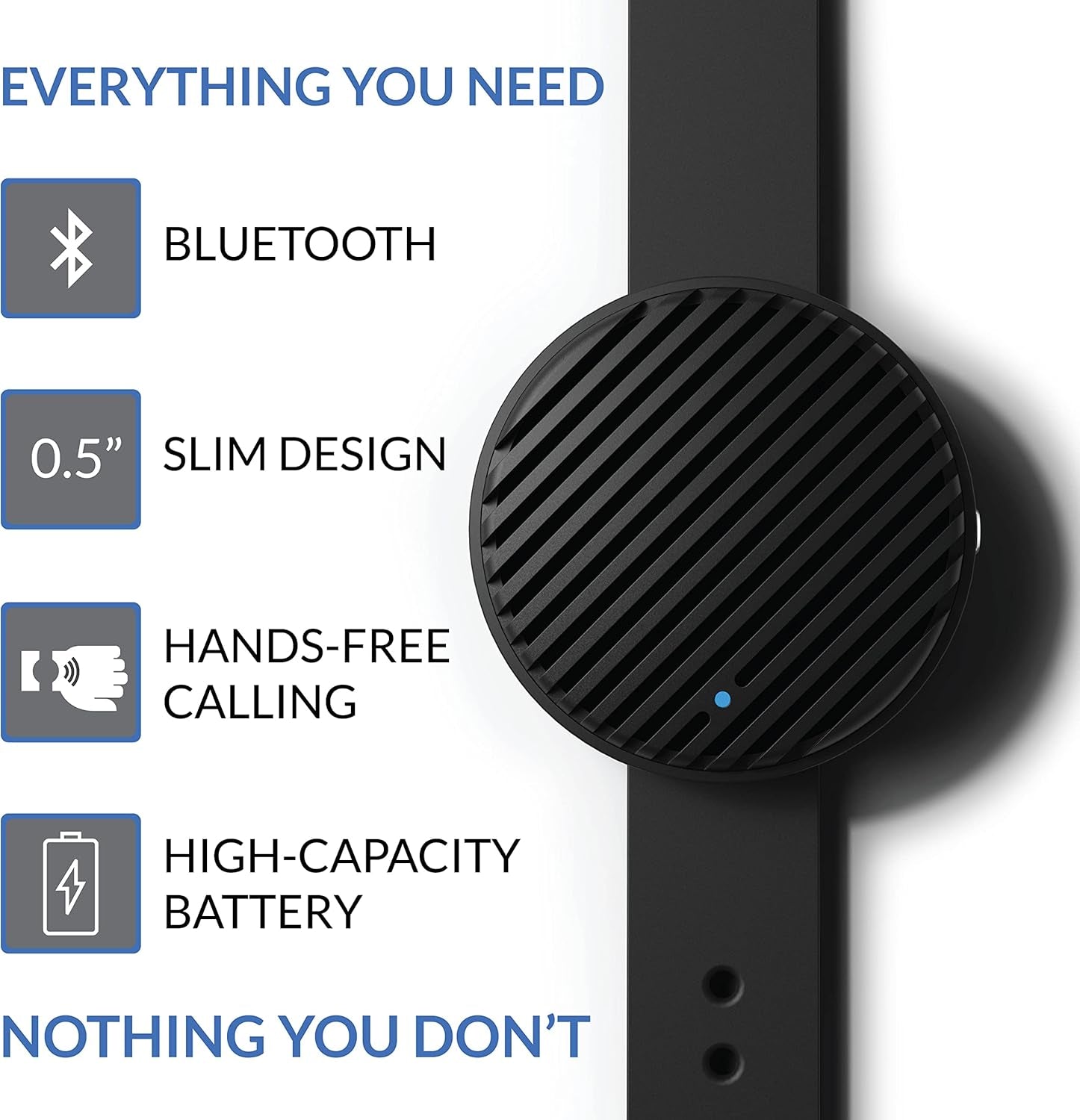 Boomband Wearable Wireless Waterproof Wrist Portable Sports Bluetooth Speaker Watch with Speakerphone & Ultra Low Profile Design for Climbing, Hiking, Running