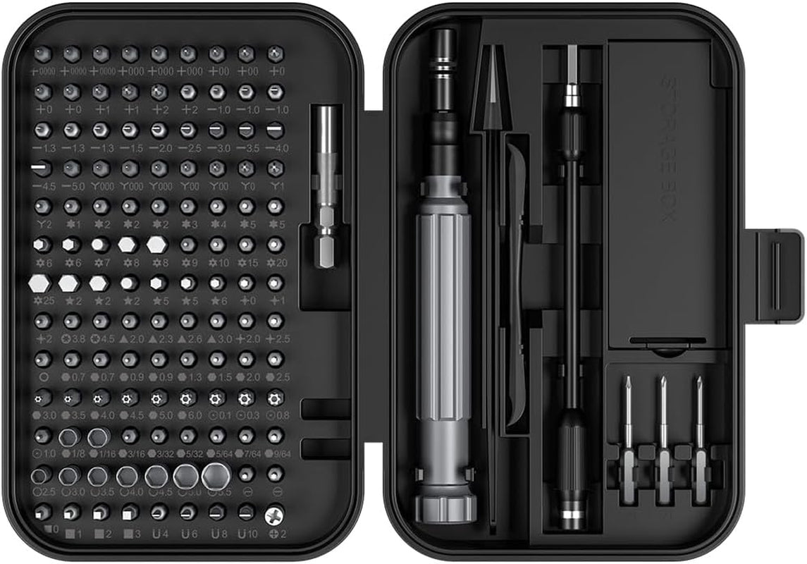 Precision Screwdriver Set, 150 in 1 Electronics Tool Kit with 120 Bits Magnetic Screwdriver Set & 30-Bit Tool Set Handy Repair Tool for Computer Phone Watch Camera Laptop, Black