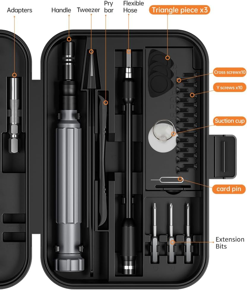 Precision Screwdriver Set, 150 in 1 Electronics Tool Kit with 120 Bits Magnetic Screwdriver Set & 30-Bit Tool Set Handy Repair Tool for Computer Phone Watch Camera Laptop, Black