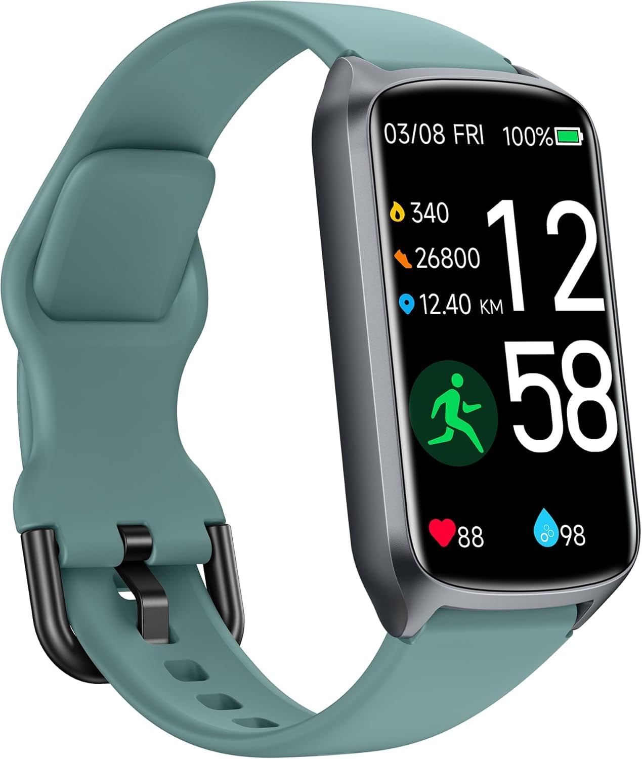 Health Fitness Tracker with 24/7 Heart Rate, Blood Oxygen, Blood Pressure, Sleep Tracker, 5ATM Waterproof Activity Trackers with Step Tracker, Pedometer (S & L Bands Included)