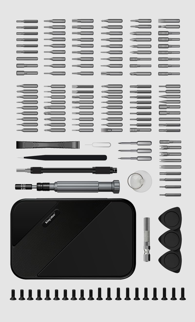 Precision Screwdriver Set, 150 in 1 Electronics Tool Kit with 120 Bits Magnetic Screwdriver Set & 30-Bit Tool Set Handy Repair Tool for Computer Phone Watch Camera Laptop, Black