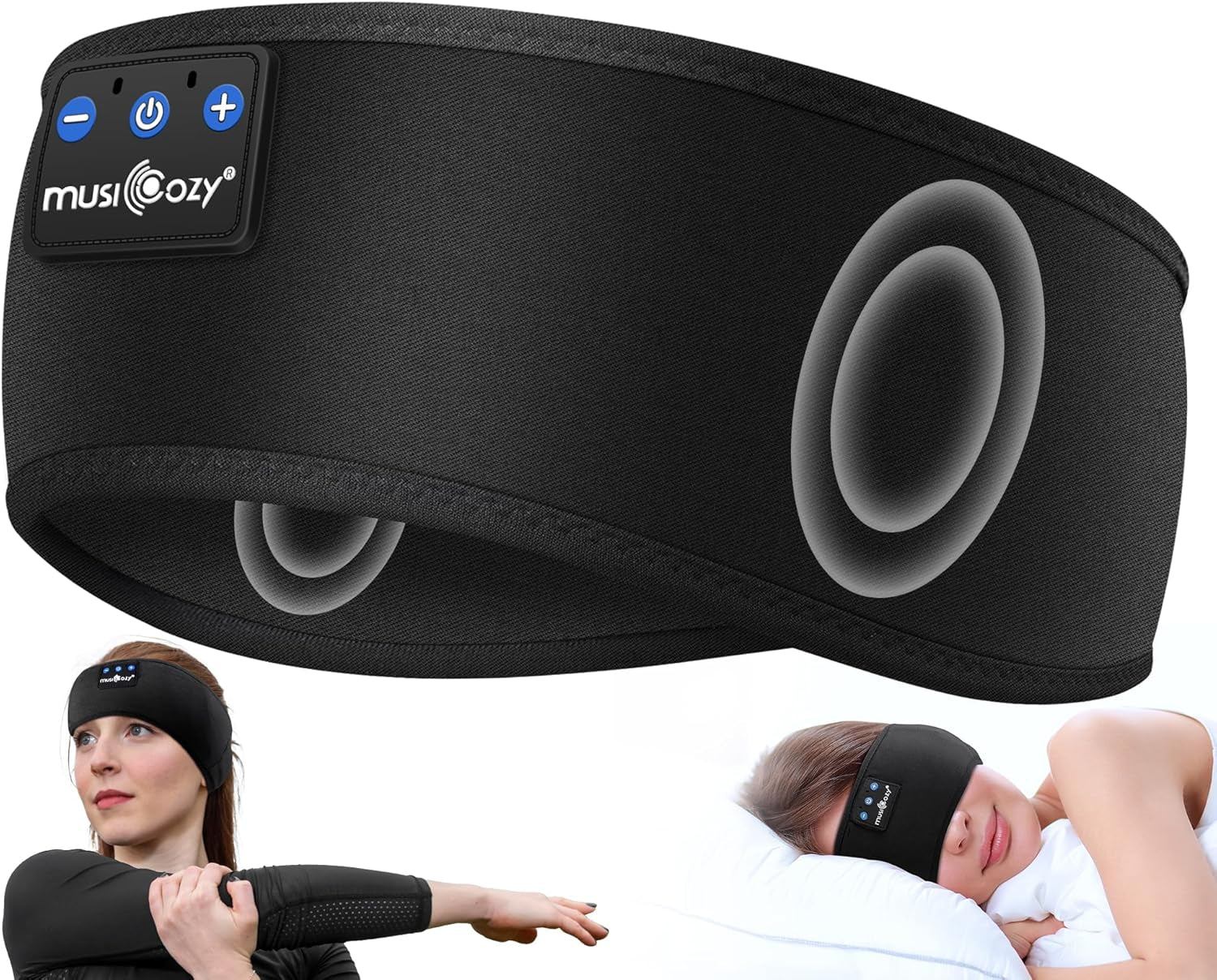 Sleep Headphones Headband, Wireless Earbuds Earphones Sweat Resistant with Ultra-Thin HD Stereo Speaker, Bluetooth 5.4 for Workout Running Cool Gadgets Unique Gifts