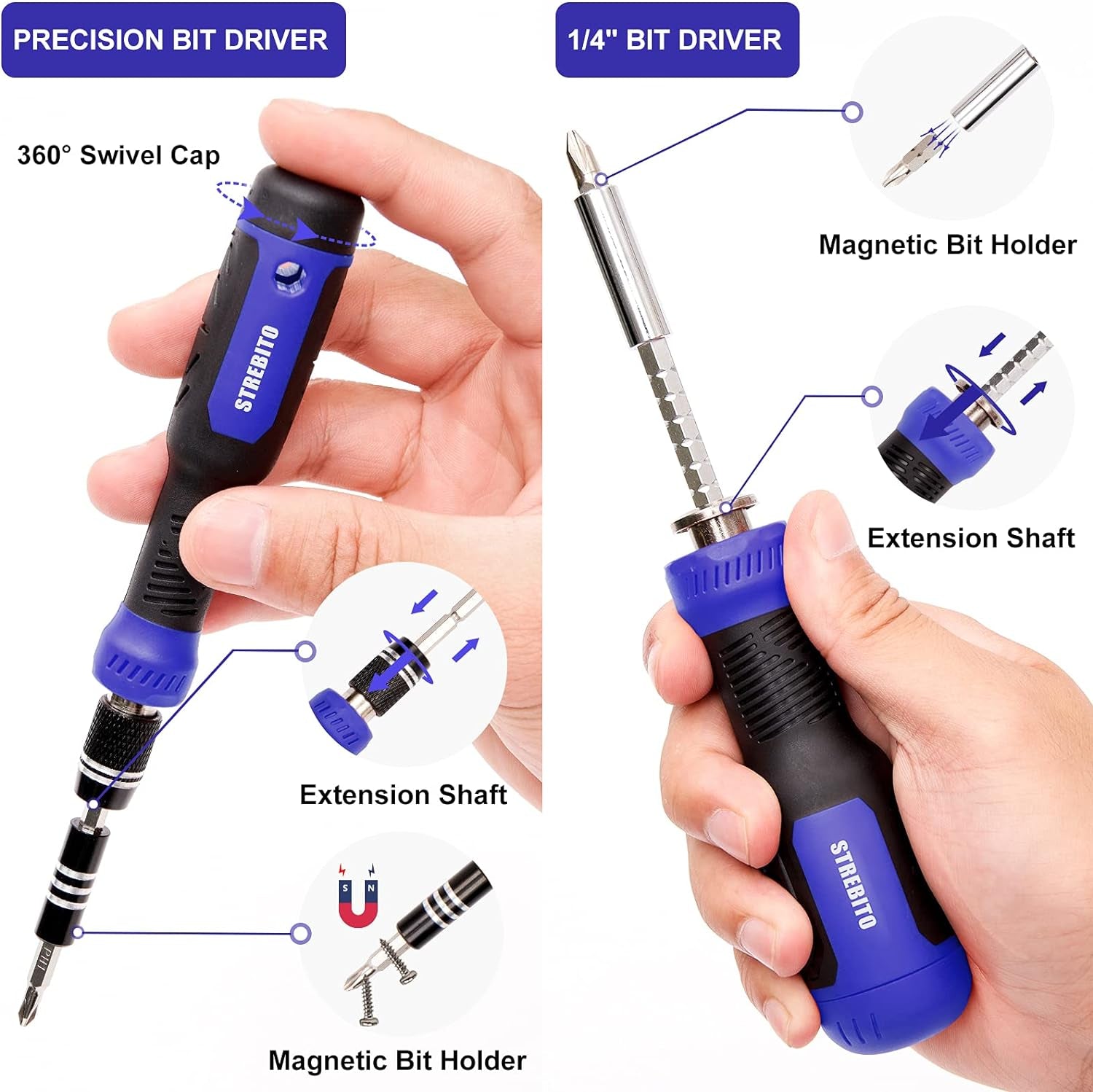 Precision Screwdriver Set 191-Piece Multi-Bit Screwdriver 1/4 Inch Nut Driver Home Improvement Tool Electronic Repair Kit for Computer, Iphone, Laptop, PC, Cell Phone, PS4, Xbox, Nintendo
