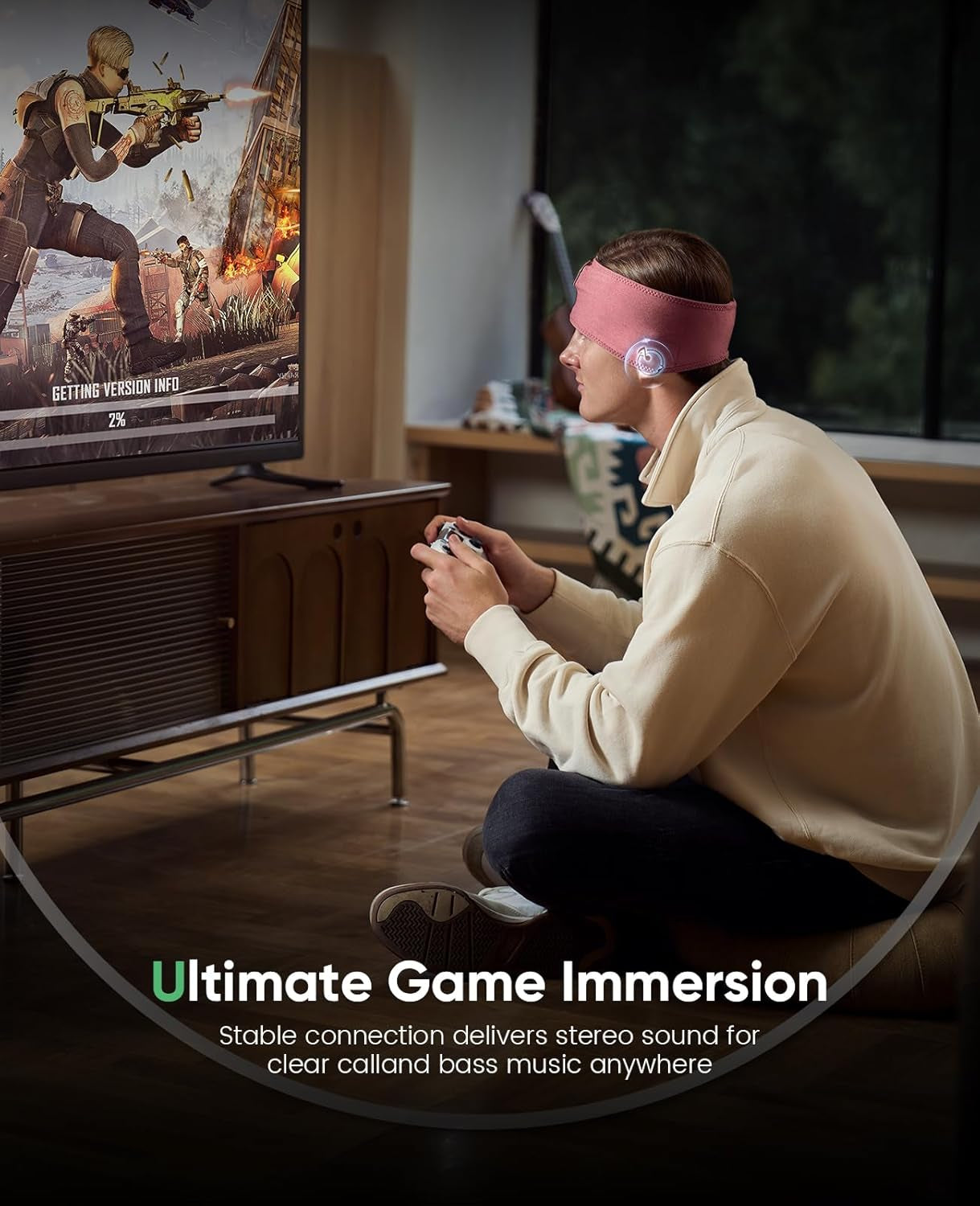 Sleep Headphones Bluetooth 5.2 Headband Headphones, Wireless Earphones Music Sleep Earbuds for Side Sleepers Sleeping Eye Mask for Women Men Workout Running Cool Unique Gifts