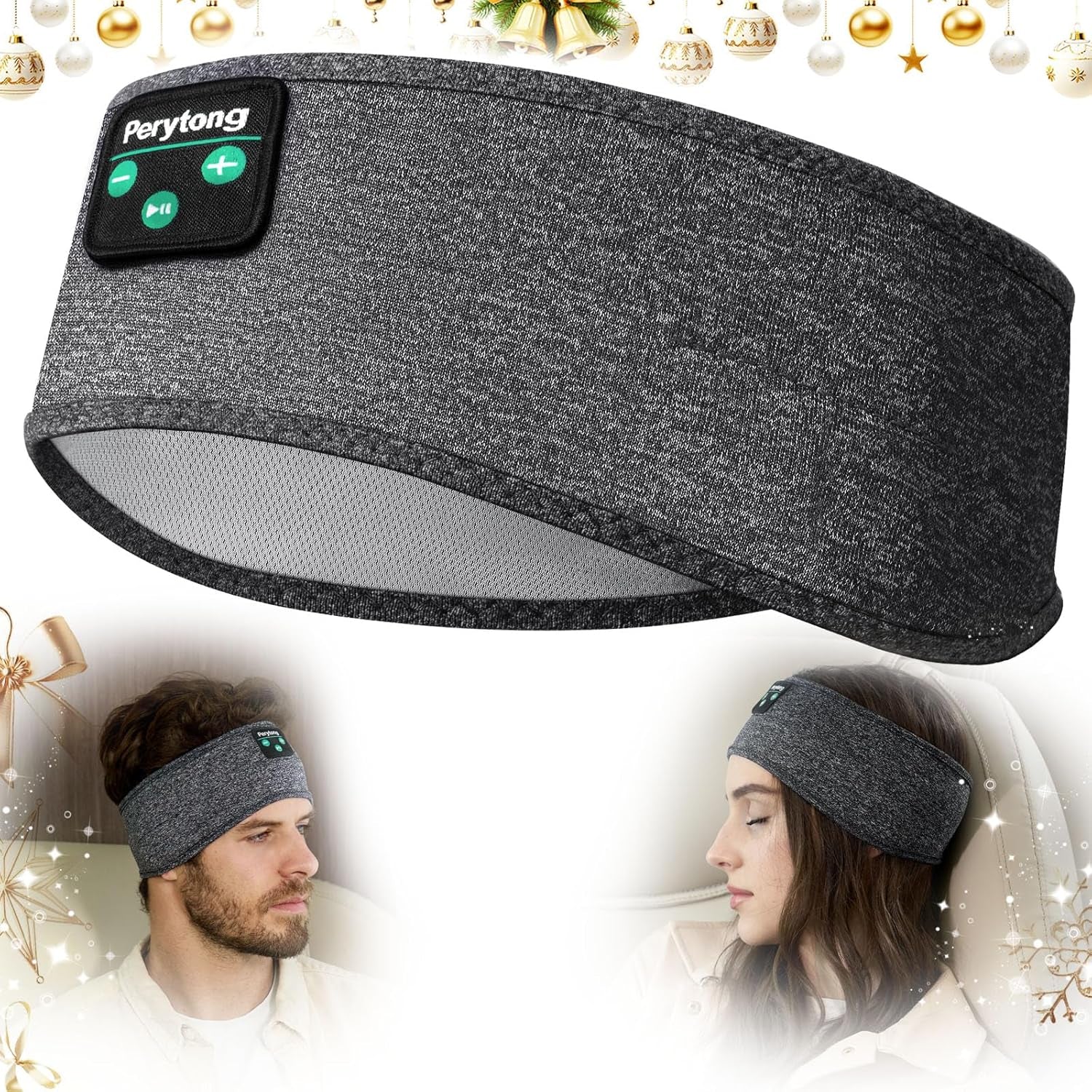 Sleep Headphones Bluetooth 5.2 Headband, Wireless Music Sleeping Mask Headphones Earbuds Earphones Sweatproof for Women Mom Sports Workout Running Jogging Yoga Cool Gadgets Christmas Unique Gifts