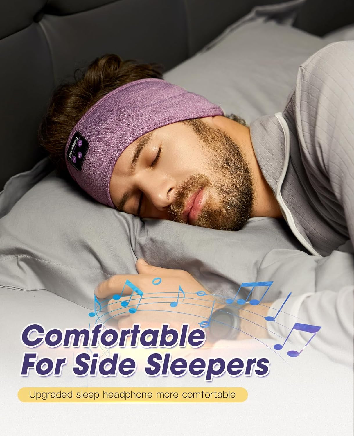 Sleeping Headphones Bluetooth 5.2 Headband, Wireless Music Sleeping Mask Headphones Earbuds Earphones Sweatproof for Women Mom Sports Workout Running Jogging Yoga Cool Gadgets Unique Gifts