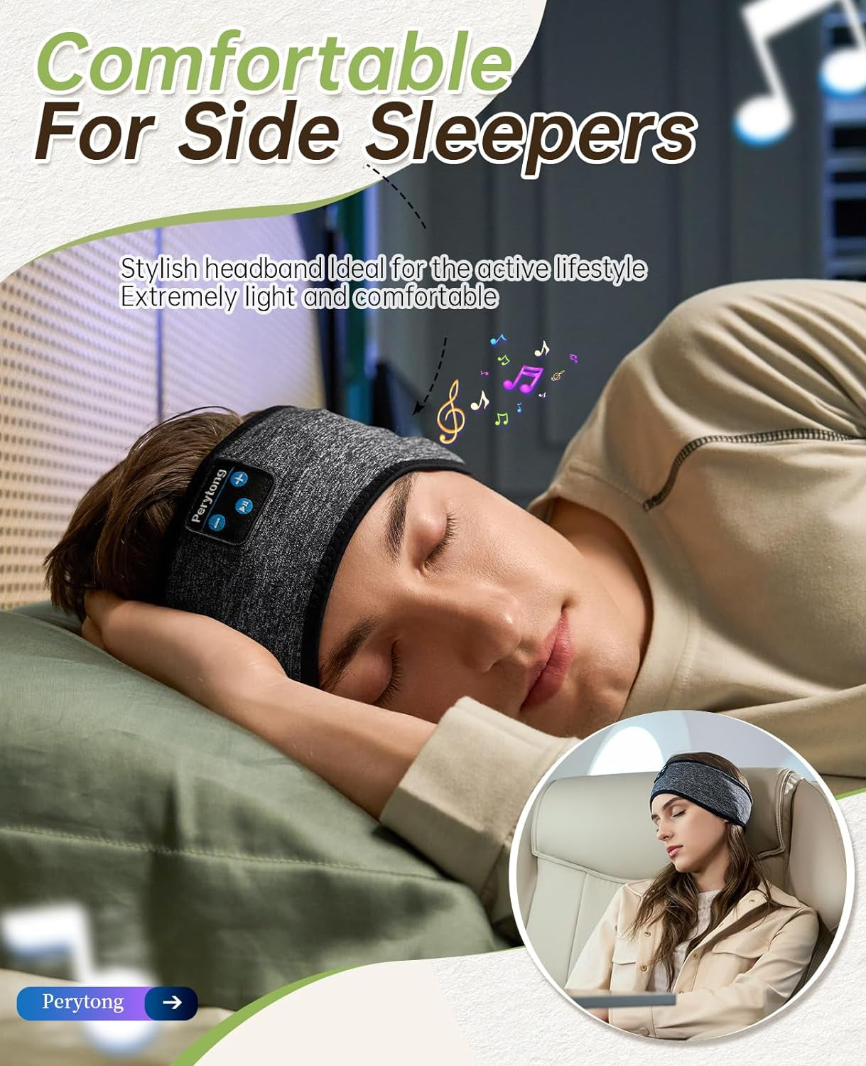 Sleep Headphones Bluetooth Headband Sleeping Headphones Headband Wireless Sleep Headband with Comfortable Earbuds for Side Sleepers, Sleeping Eye Mask for Women Men Workout Running