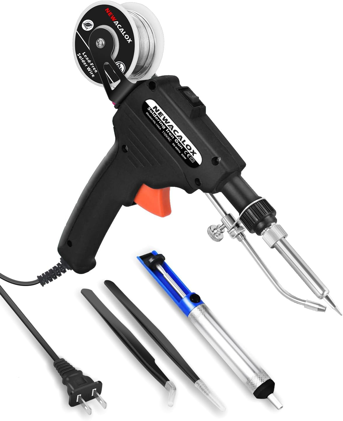 Soldering Iron Kit,  Soldering Gun Automatic Hand-Held Solder Gun Iron Kit Welding Tool, Desoldering Pump, Tweezers for Circuit Board, Home DIY, Electronic Repair