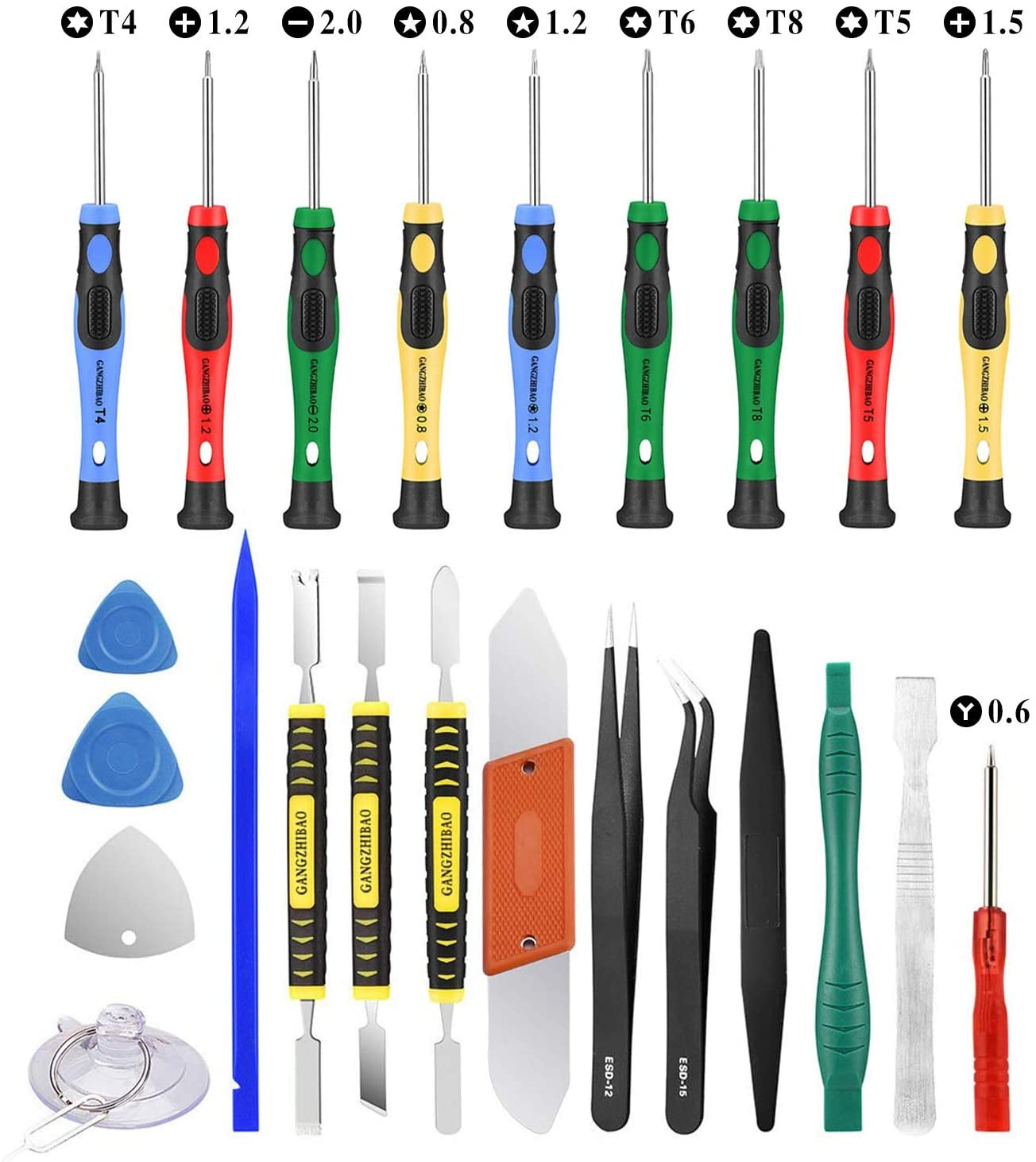 25Pcs Electronics Repair Tool Kit,  Precision Screwdriver Set Magnetic for Fix Apple Iphone,Cell Phone,Smart Watch,Computer,Pc,Tablet,Ipad,Camera,Xbox,Ps4 Pry Open Replace Screen Battery