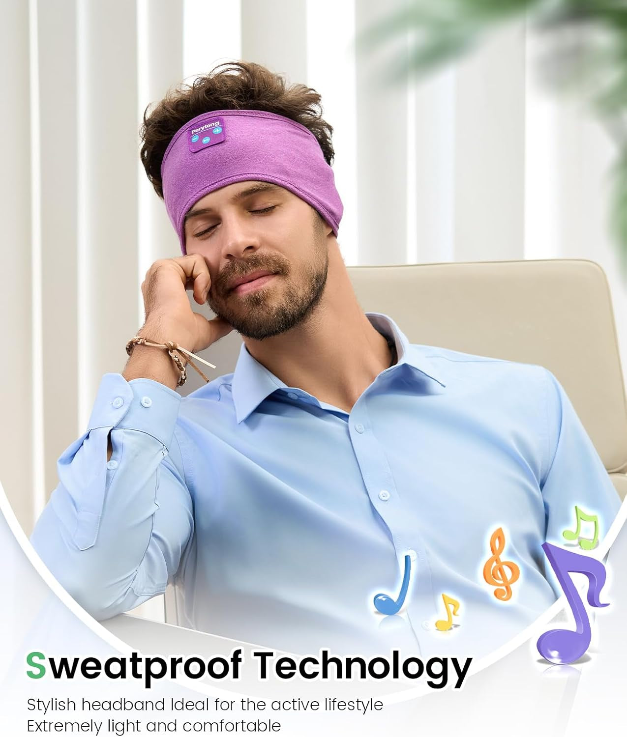 Sleep Headphones Tech Gadgets Bluetooth Headband for Women Headband Headphone with Ultra-Thin HD Speakers & Mic, Perfect for Sleeping Yoga Running Workout Travel Sports Unique Gifts