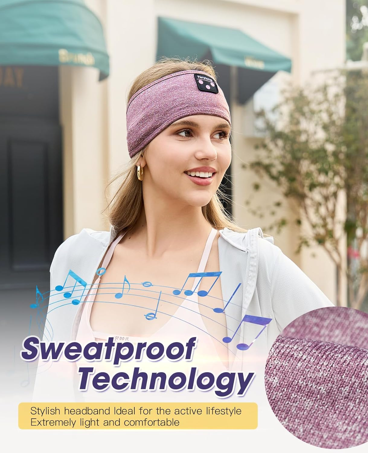 Sleeping Headphones Bluetooth 5.2 Headband, Wireless Music Sleeping Mask Headphones Earbuds Earphones Sweatproof for Women Mom Sports Workout Running Jogging Yoga Cool Gadgets Unique Gifts