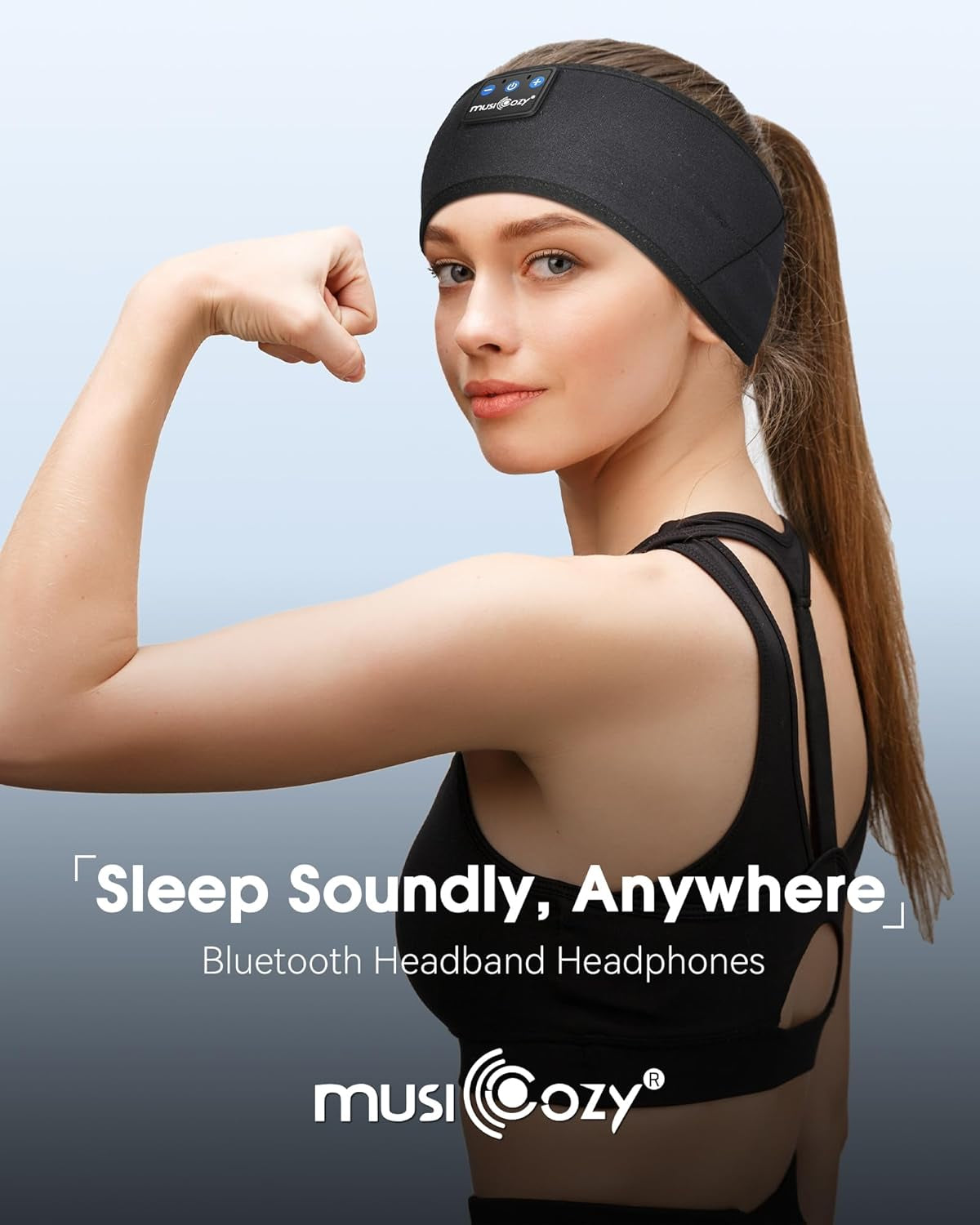 Sleep Headphones Headband, Wireless Earbuds Earphones Sweat Resistant with Ultra-Thin HD Stereo Speaker, Bluetooth 5.4 for Workout Running Cool Gadgets Unique Gifts