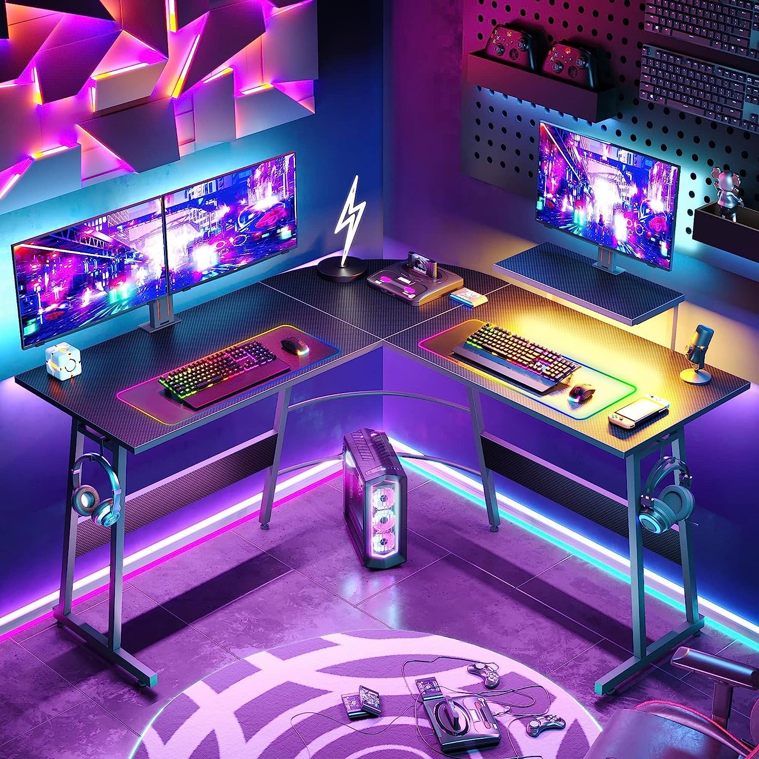 Large RGB Gaming Mouse Pad -15 Light Modes Touch Control Extended Soft Computer Keyboard Mat Non-Slip Rubber Base for Gamer Esports Pros 31.5X11.8 In