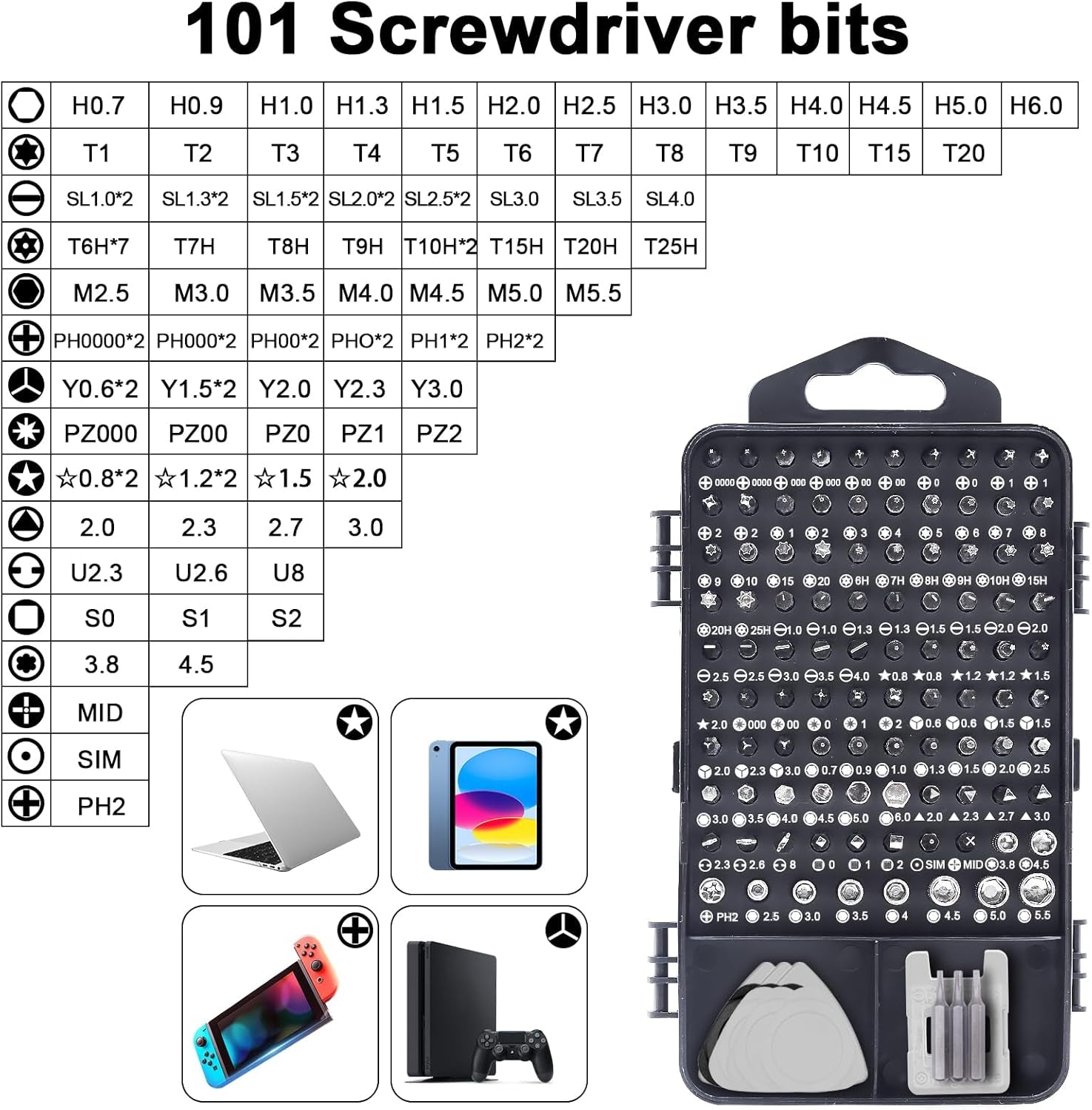 Computer Tool Kit, 122 in 1 Small Magnetic Repair Tool Kit with Case, Electronic Repair Kit for Computer, Iphone, PC, Cellphone, Laptop, Nintendo, PS4, Game Console, Watch, Eyeglasses