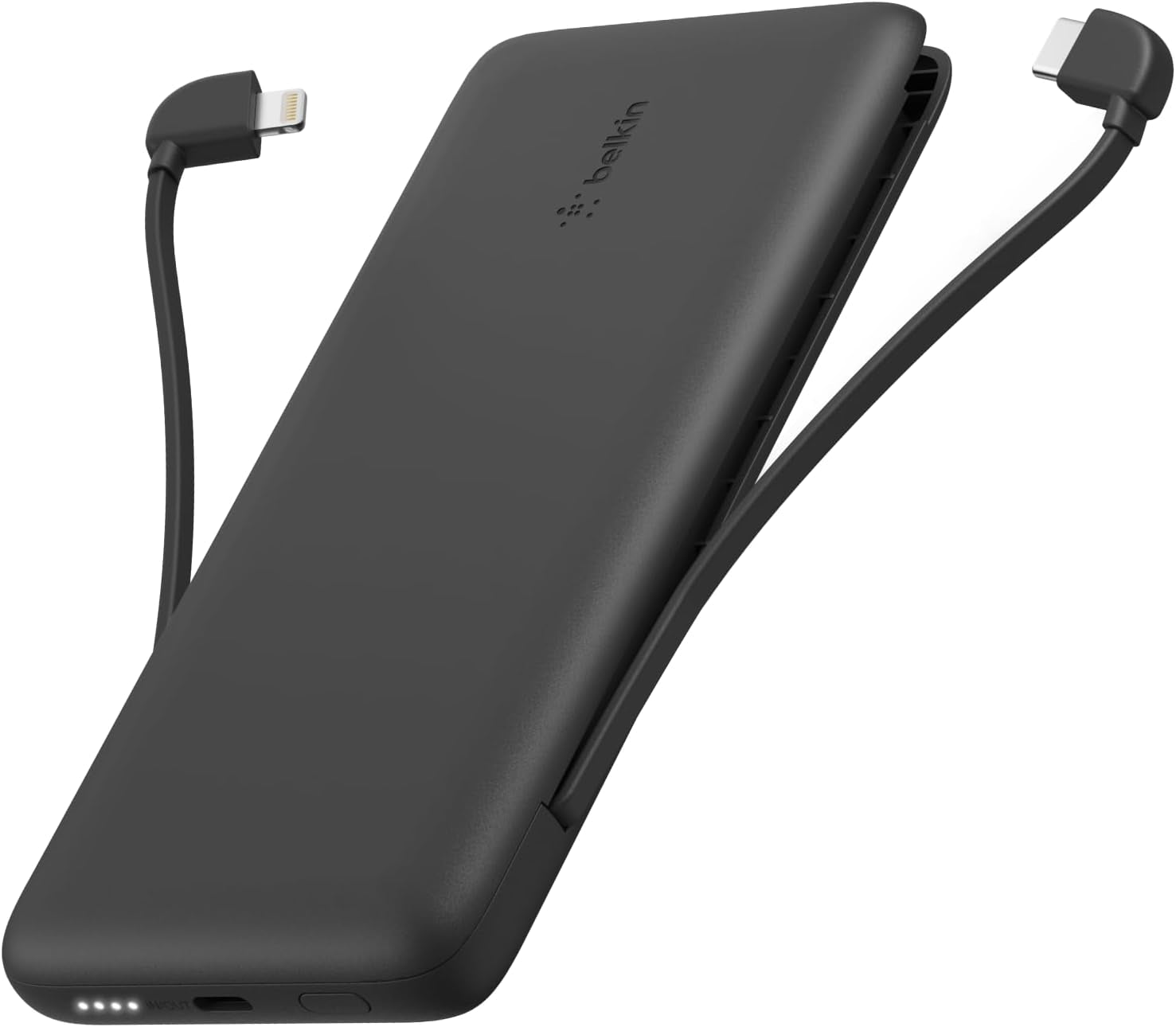 Portable Charger, Power Bank 10,000Mah, 23W W/Integrated Lightning Cable & USB-C Cable - Iphone Charger Battery Pack for Apple Iphone 16, 15, 14, Galaxy S25, Pixel 9, Travel Essentials - Black