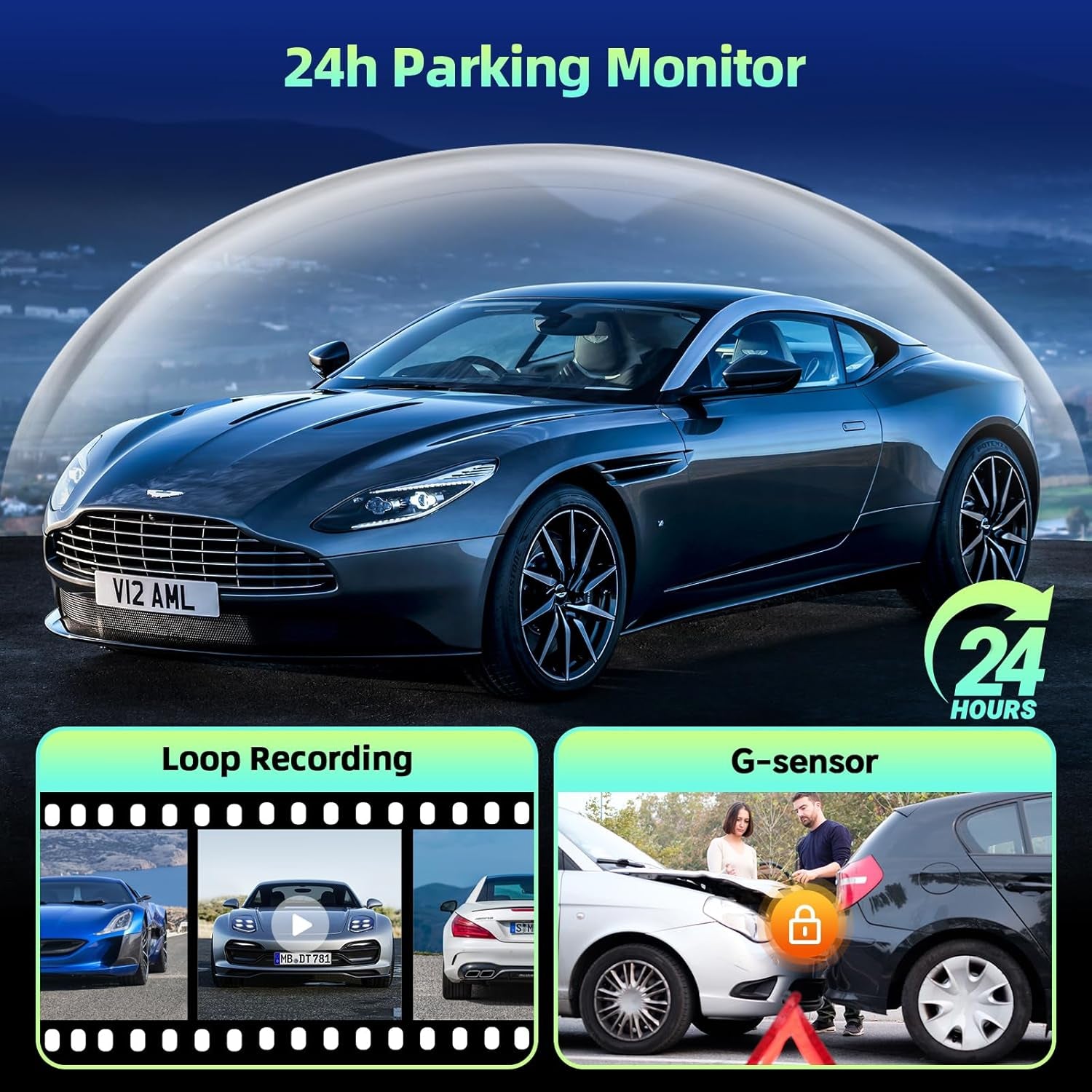 Portable Carplay Screen for Car,9-Inch Wireless Carplay and Android Auto with 4K Dashcam,1080P Backup Camera,Car Audio Receivers with G-Sensor,Gps Navigation,Mirror Link,Bluetooth,Voice Contiol