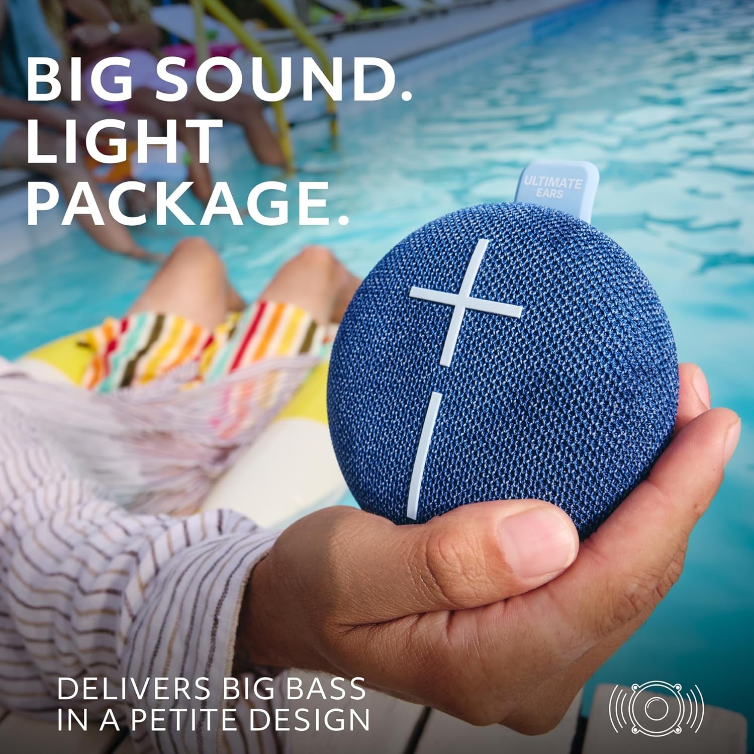 MINIROLL Ultra-Portable Waterproof Bluetooth Speaker, Big Bass, IP67 Dustproof, 131 Ft (40 M) Range - Majestic Blue