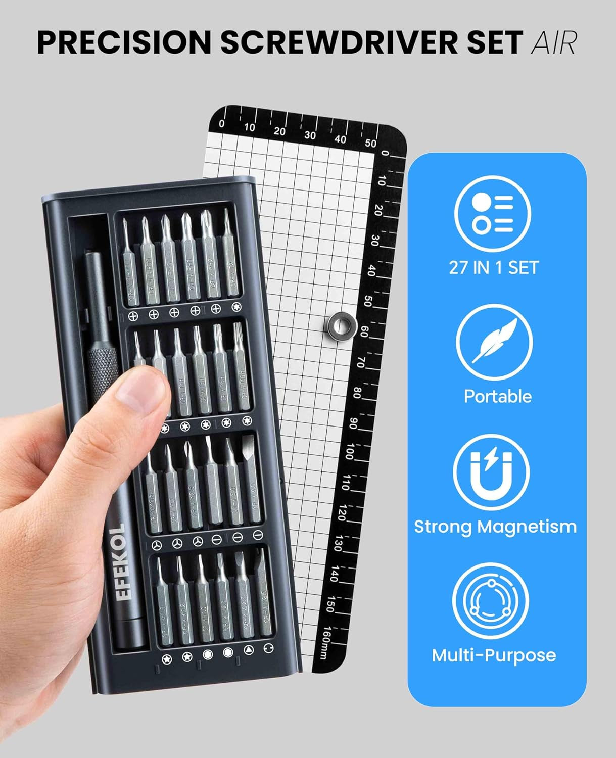 27 in 1 Mini Small Precision Screwdriver Set, Electronics Torx Repair Tiny Tool Kit,For Ring Doorbell, Laptop, Switch, PS5, Xbox, Macbook, Iphone, Watch, Glasses