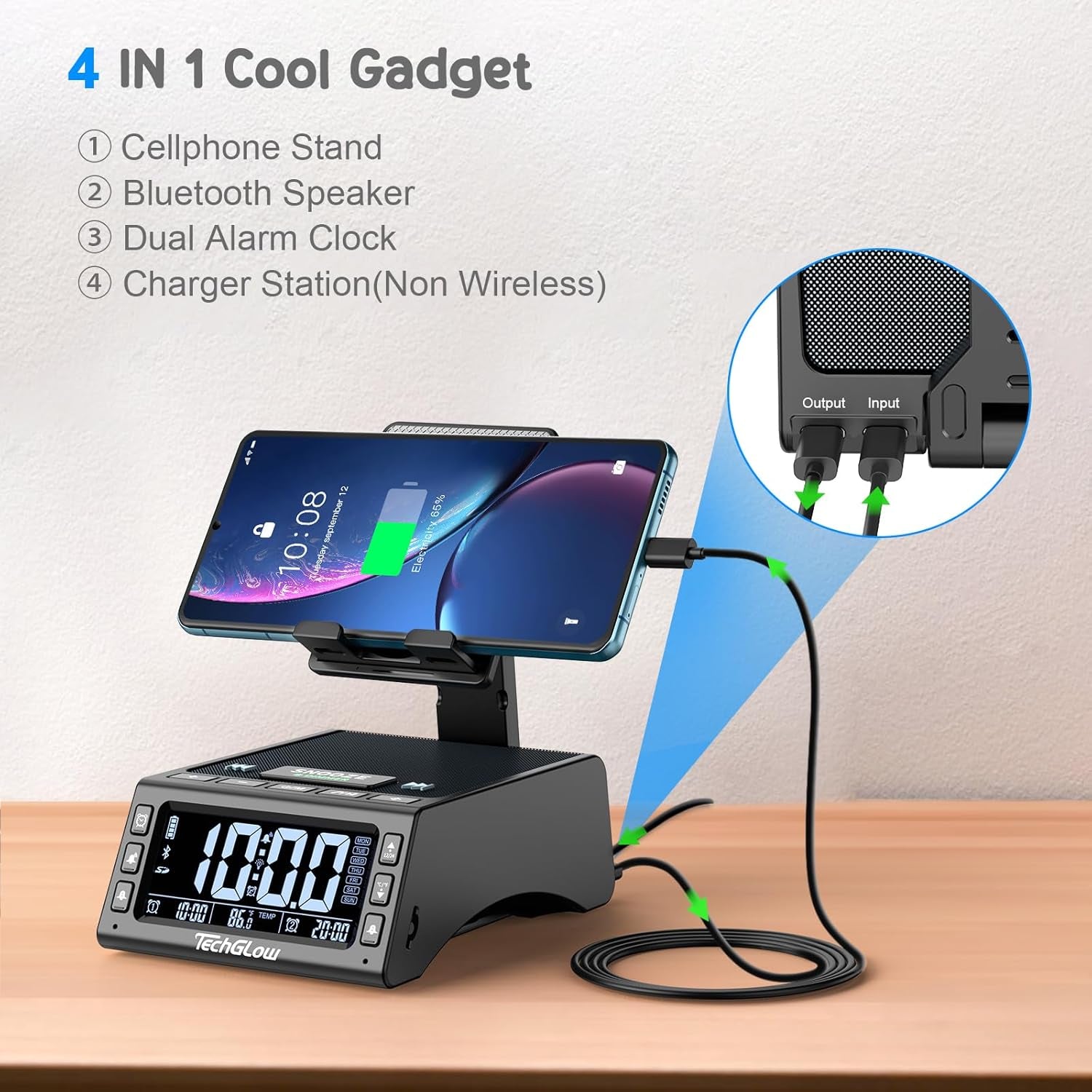 Gifts for Men Women- Foldable Cellphone Stand with Bluetooth Speaker Charging Station Birthday Gift Idea for Mom Dad Cool Gadget Tech Gifts