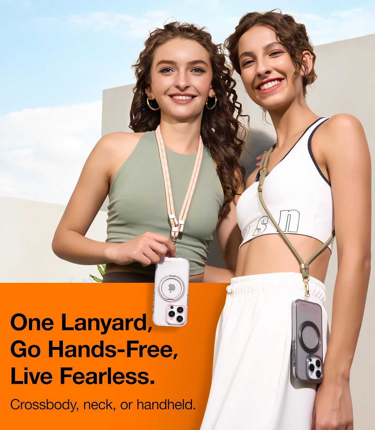 Phone Lanyard Crossbody with 2 Phone Tabs, Adjustable anti Theft Phone Strap for All Phones, Premium Metal Buckles, Skin-Friendly, Universal Cell Phone Neck Lanyard for Women and Men, Purple