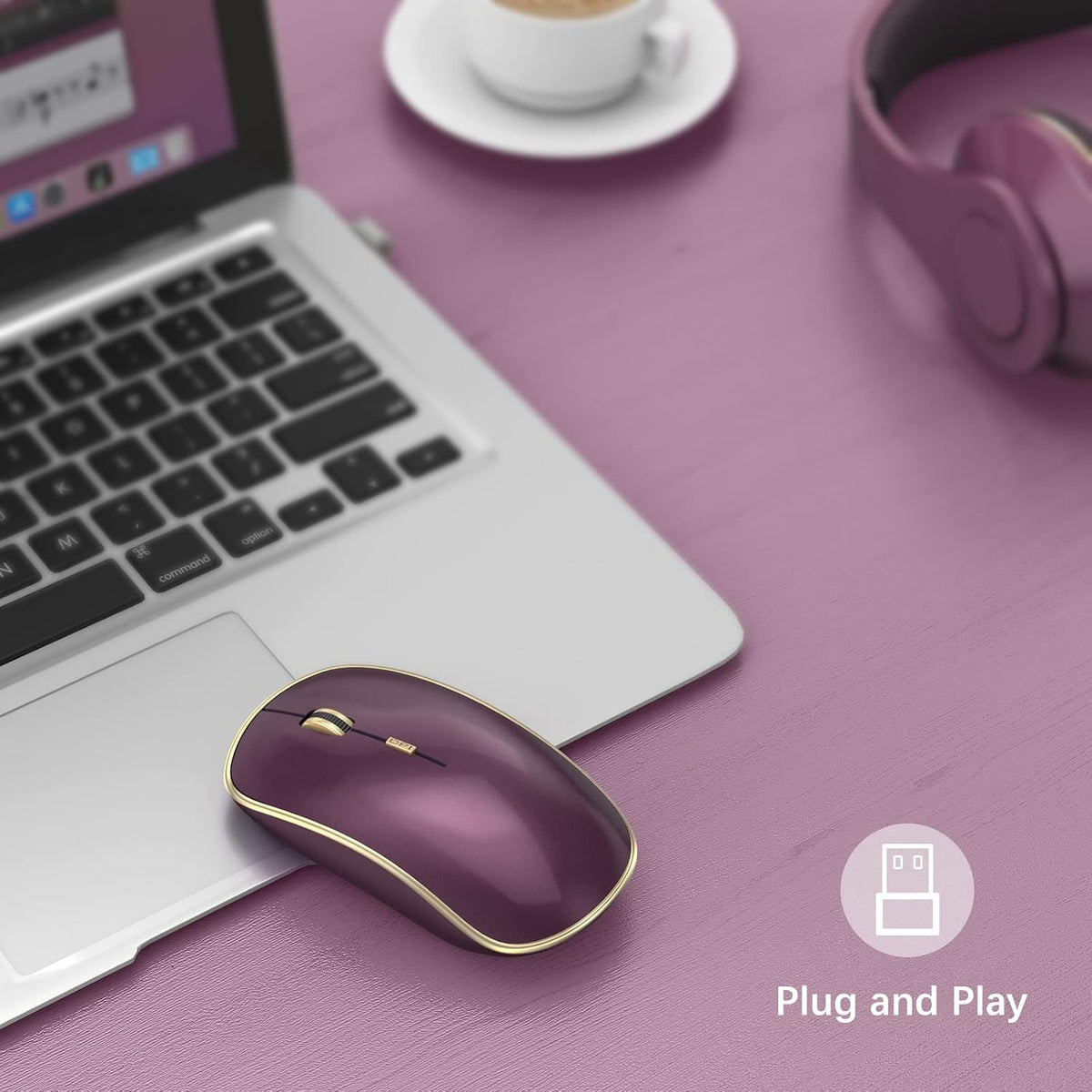 Wireless Mouse, 3200 DPI, Slim Silent