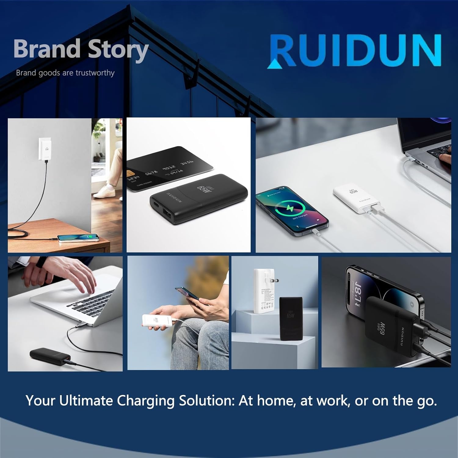 65W Gan USB C Charger, Dual-Port Fast Wall Charger with PD 3.0 & QC 4.0, Foldable Plug Compact Power Adapter for Macbook Pro/Air, Iphone 16, Ipad Pro, Samsung Galaxy S24, Steam Deck & More