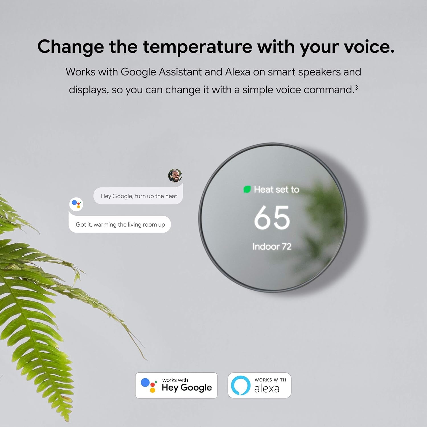 Nest Thermostat - Smart Thermostat for Home - Programmable Wifi Thermostat - Snow