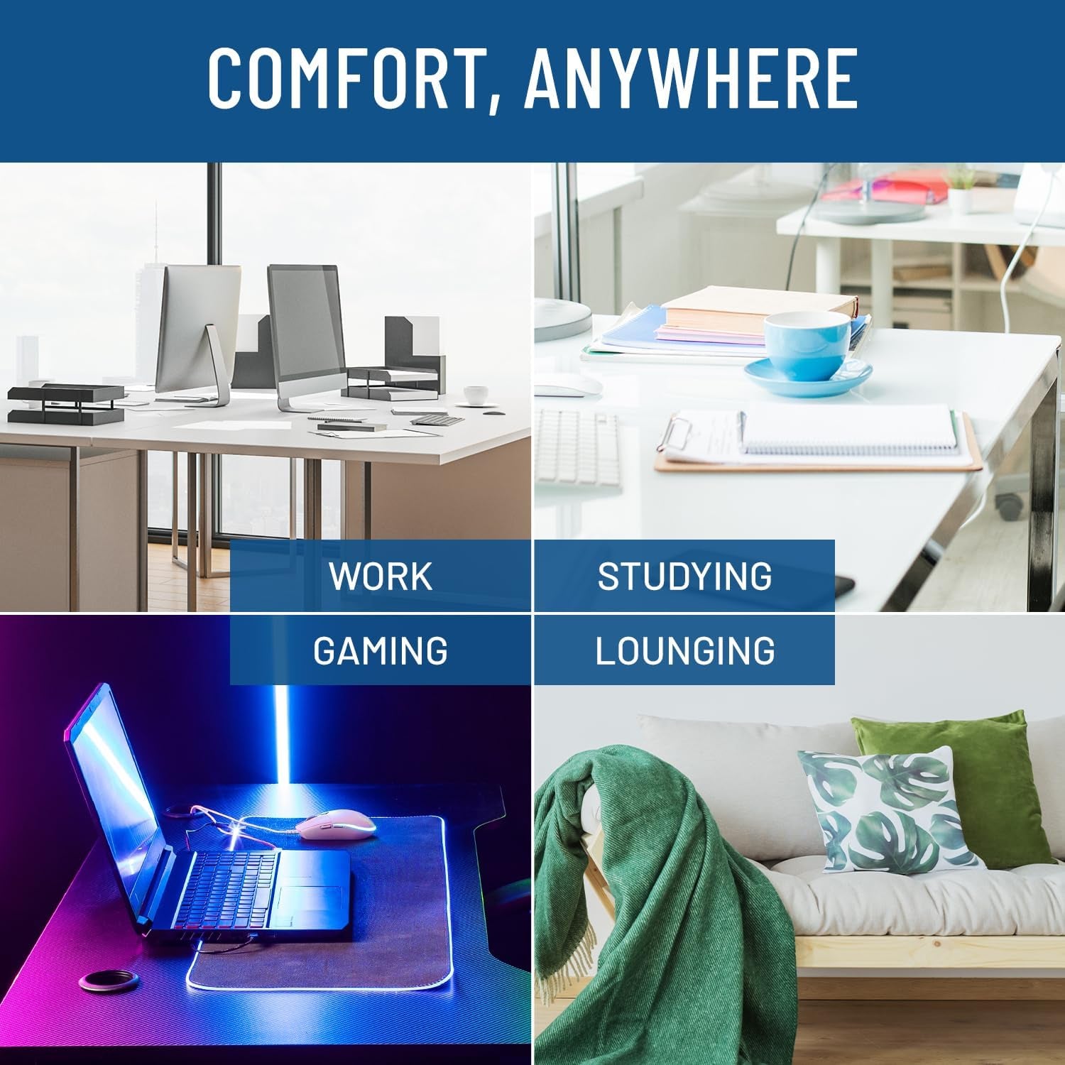 Adjustable Cloud Foot Rest for under Desk at Work with Pressure Point Nodes - Ergonomic Memory Foam Office Foot Stool & under Desk Footrest for Gaming & Home Office, Supports Posture