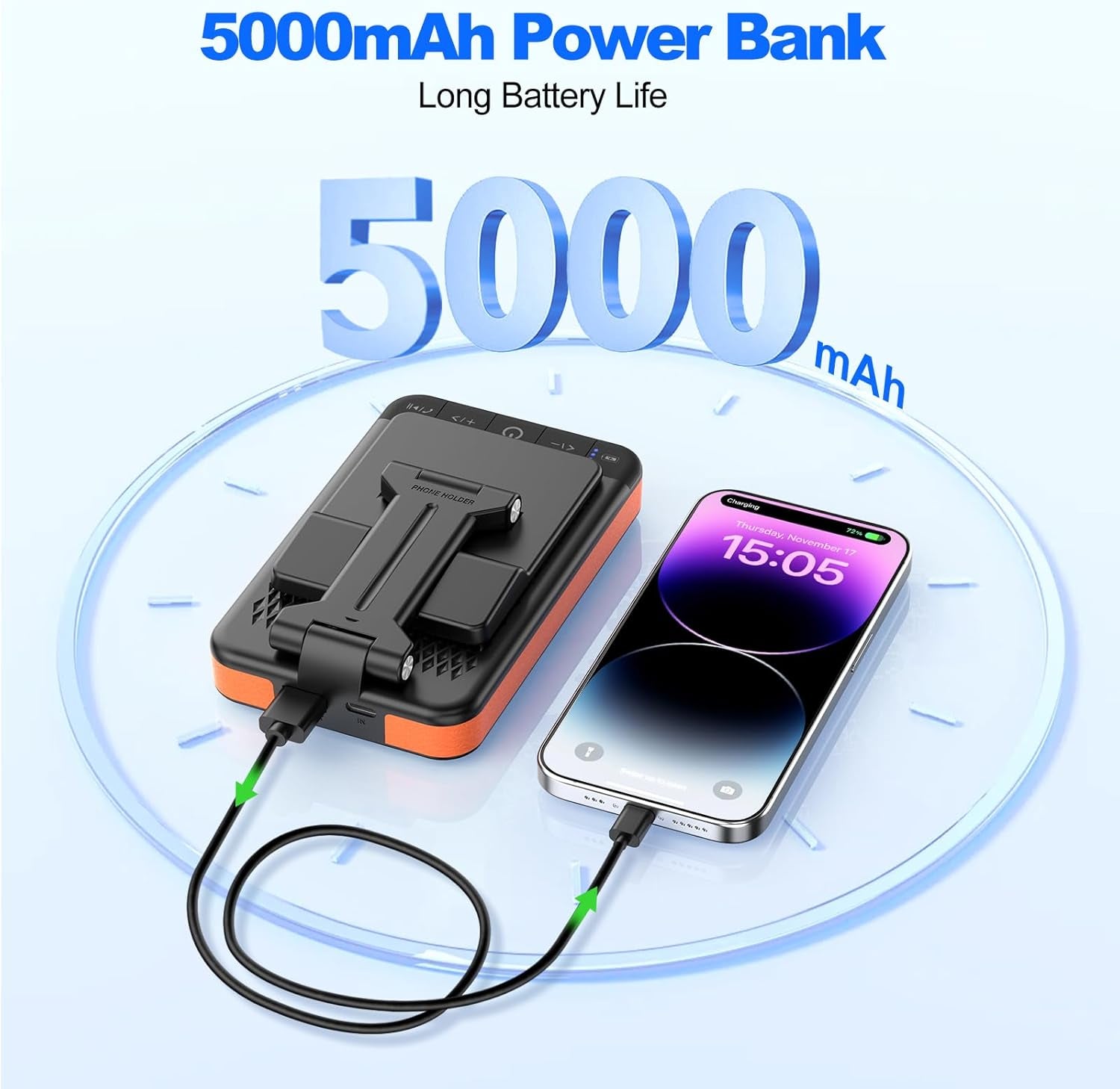 Birthday Gifts for Men Women,Bluetooth Speaker Phone Stand with Power Bank,Portable Foldable Charging Speaker Stand,Unique Gifts for Women Dad,Men Gifts Tech Gadgets