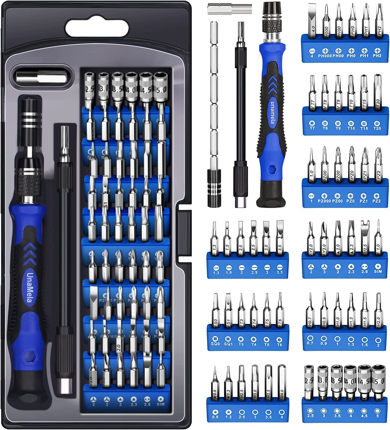 Electronics Precision Screwdriver Set: 61 in 1 Small Magnetic Repair Tool Kit Mini Screw Driver with Case for Computer, Laptop, PC, Iphone, Xbox, PS4/5, Controller, Gamer Tech Gifts for Men