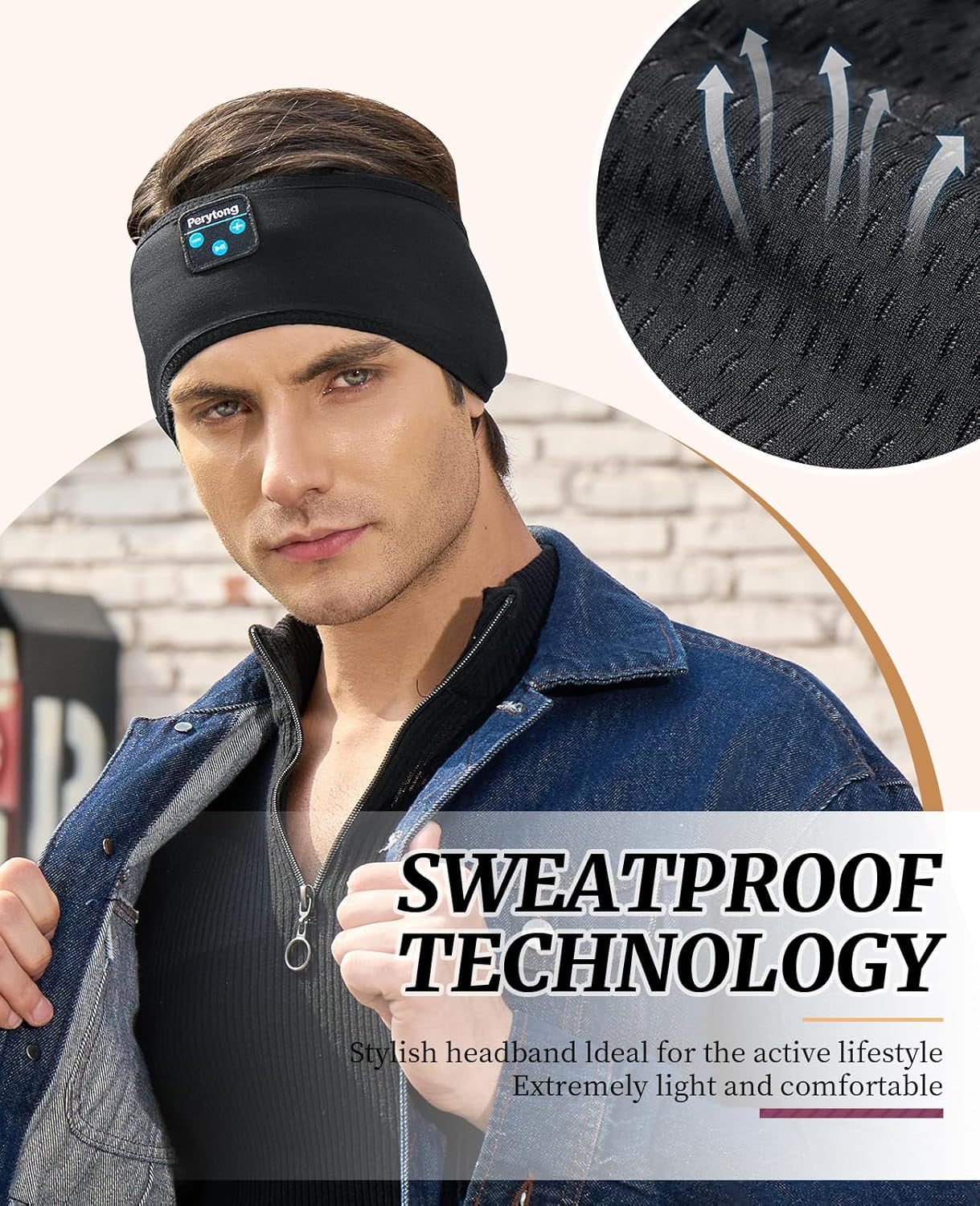 Sleep Headphones Headband, Wireless Sleeping Earbuds Earphones Sweat Resistant with Ultra-Thin HD Stereo Speaker, Bluetooth 5.2 for Workout Running Cool Gadgets Unique Gifts for Men Women