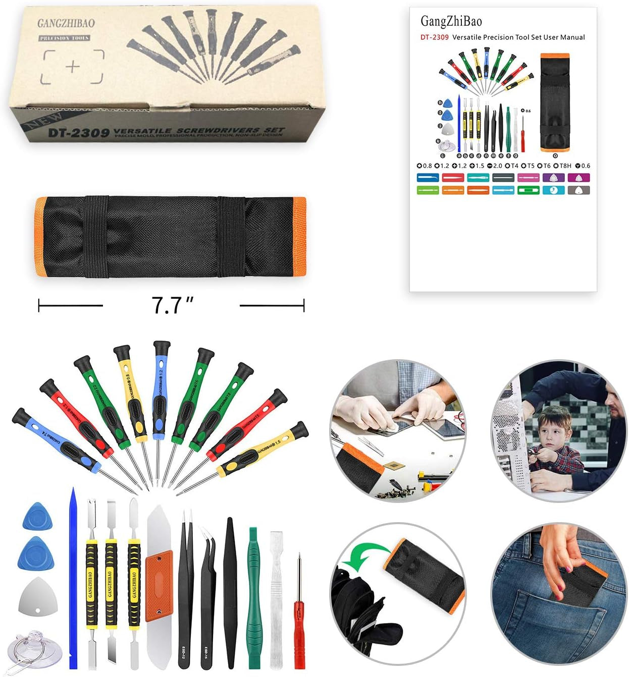 25Pcs Electronics Repair Tool Kit,  Precision Screwdriver Set Magnetic for Fix Apple Iphone,Cell Phone,Smart Watch,Computer,Pc,Tablet,Ipad,Camera,Xbox,Ps4 Pry Open Replace Screen Battery