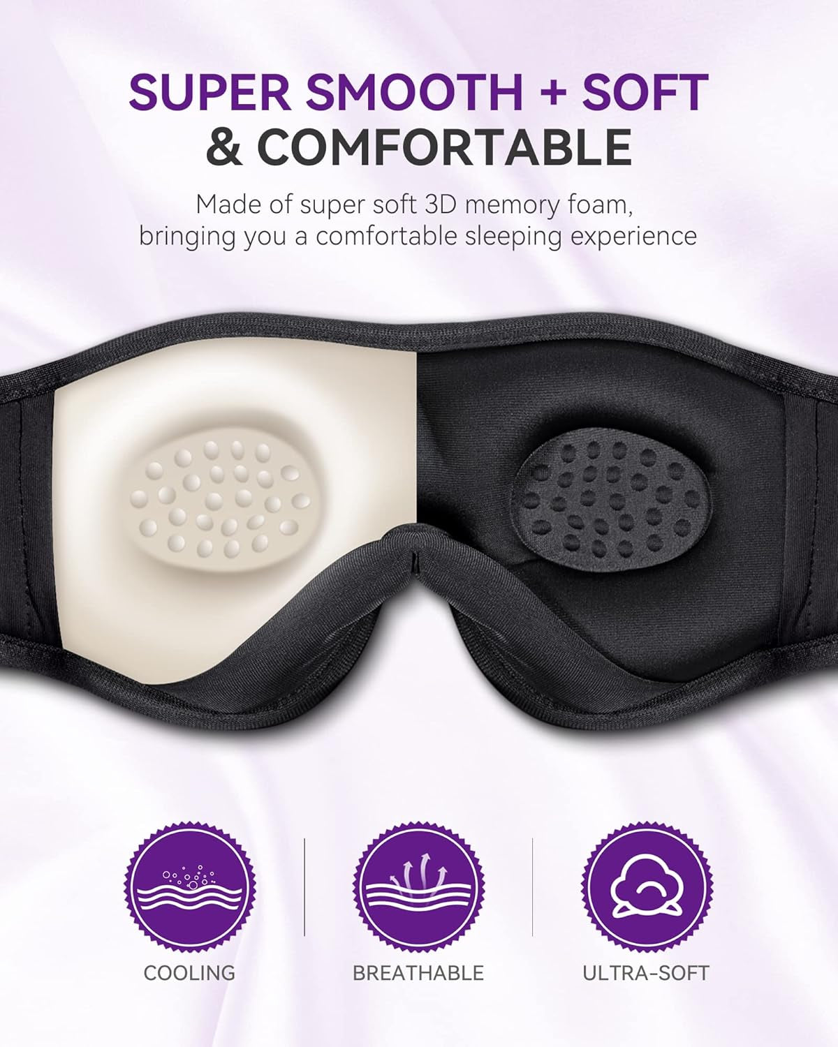 Sleep Headphones Bluetooth 5.2 Sleep Mask 3D Wireless Music Sleeping Headphones Headband Eye Mask Sleep Earbuds for Side Sleepers Mom Women Cool Tech Gadgets Gifts
