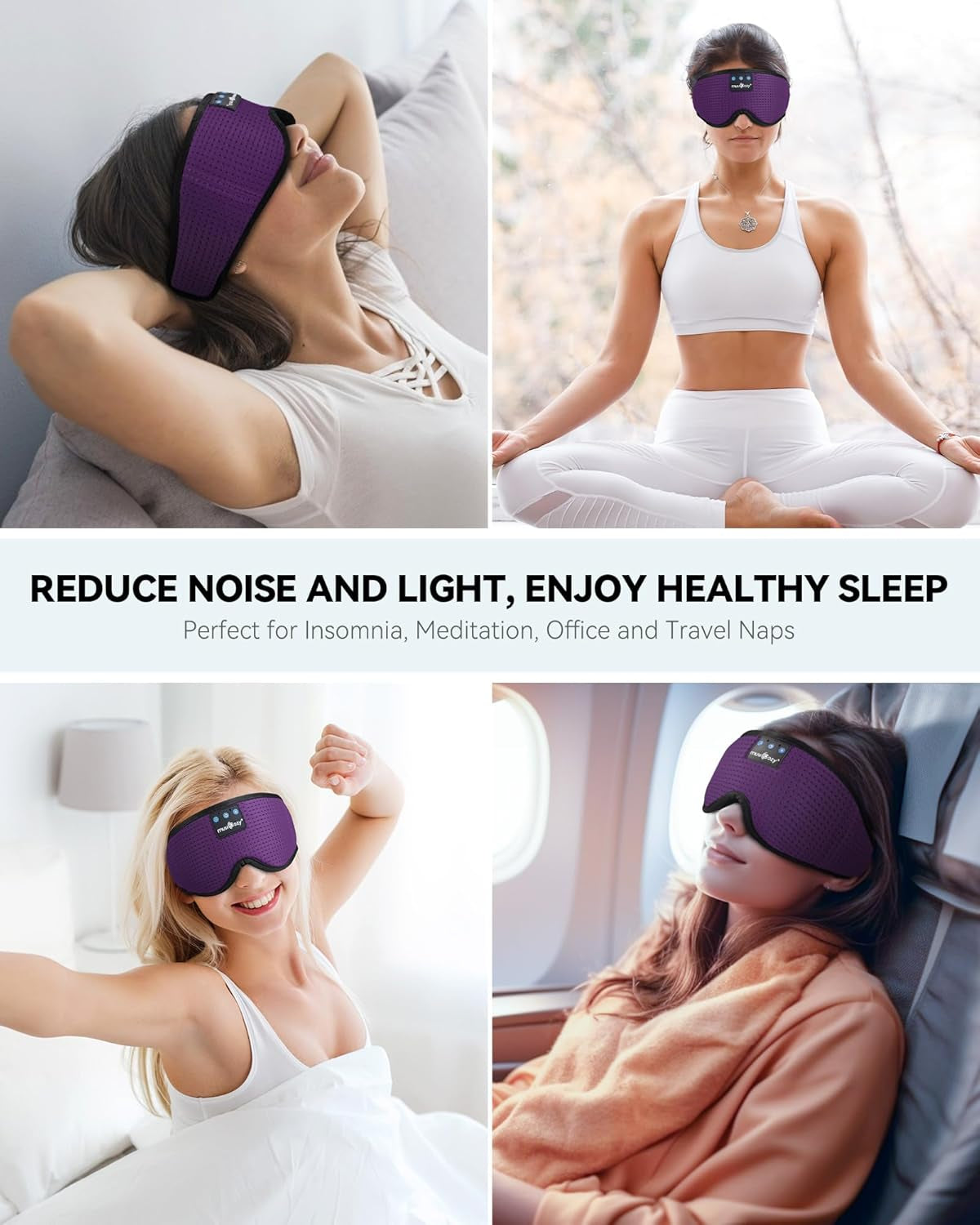 Sleep Headphones Bluetooth Sleep Eye Mask for Sleeping Wireless Music Sleeping Headphones Headband Eye Mask Sleep Earbuds for Side Sleepers Men Women with Speakers Cool Tech Gadgets